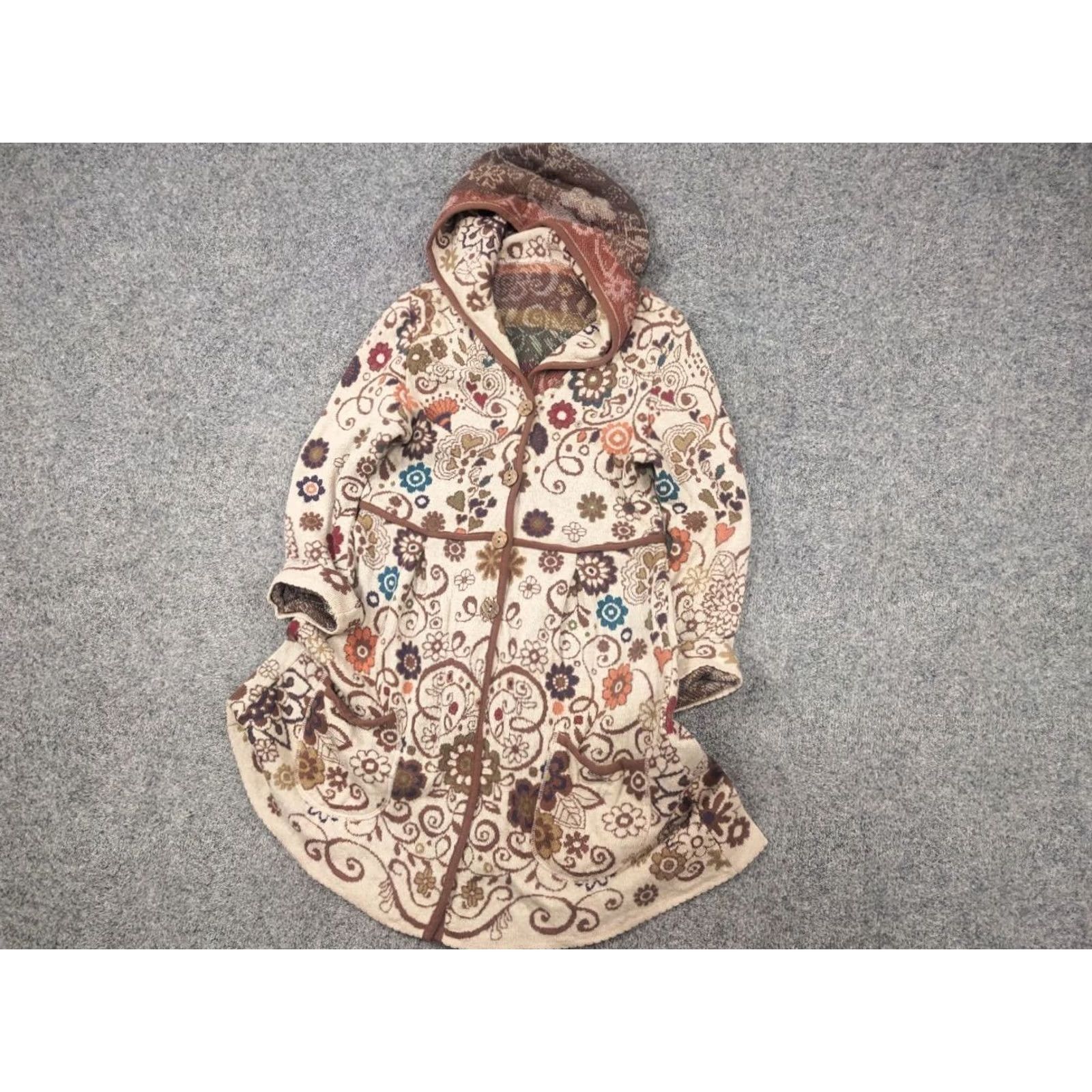 Vintage VINTAGE IVKO Embroidered Wool Cardigan Womens Floral Boho Knit Button Sweater Hoodie Size M / US 6-8 / IT 42-44 - 7 Thumbnail
