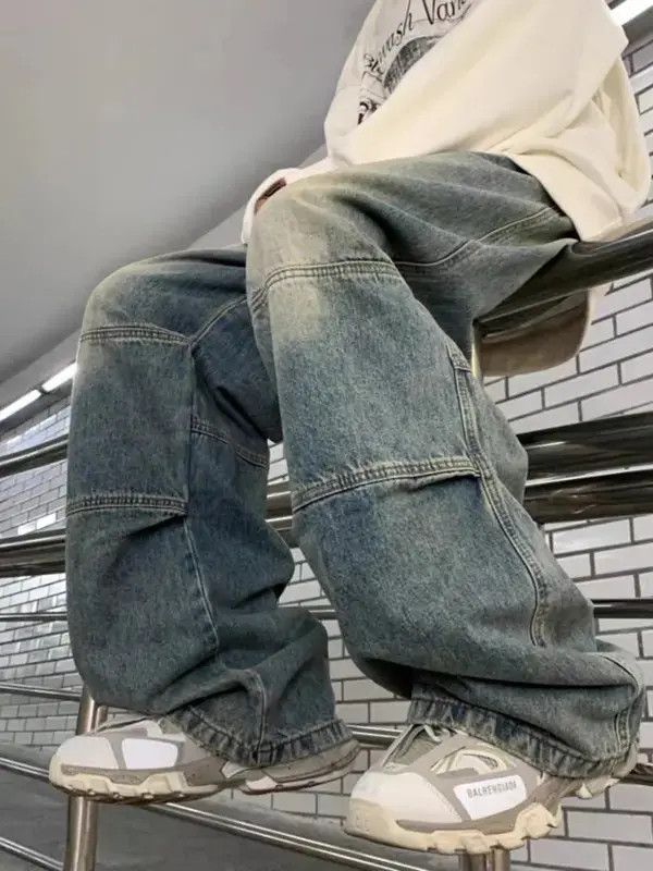 Japanese Brand × Jean Vintage washed distressed wide-leg casual jeans Size US 32 / EU 48 - 2 Thumbnail