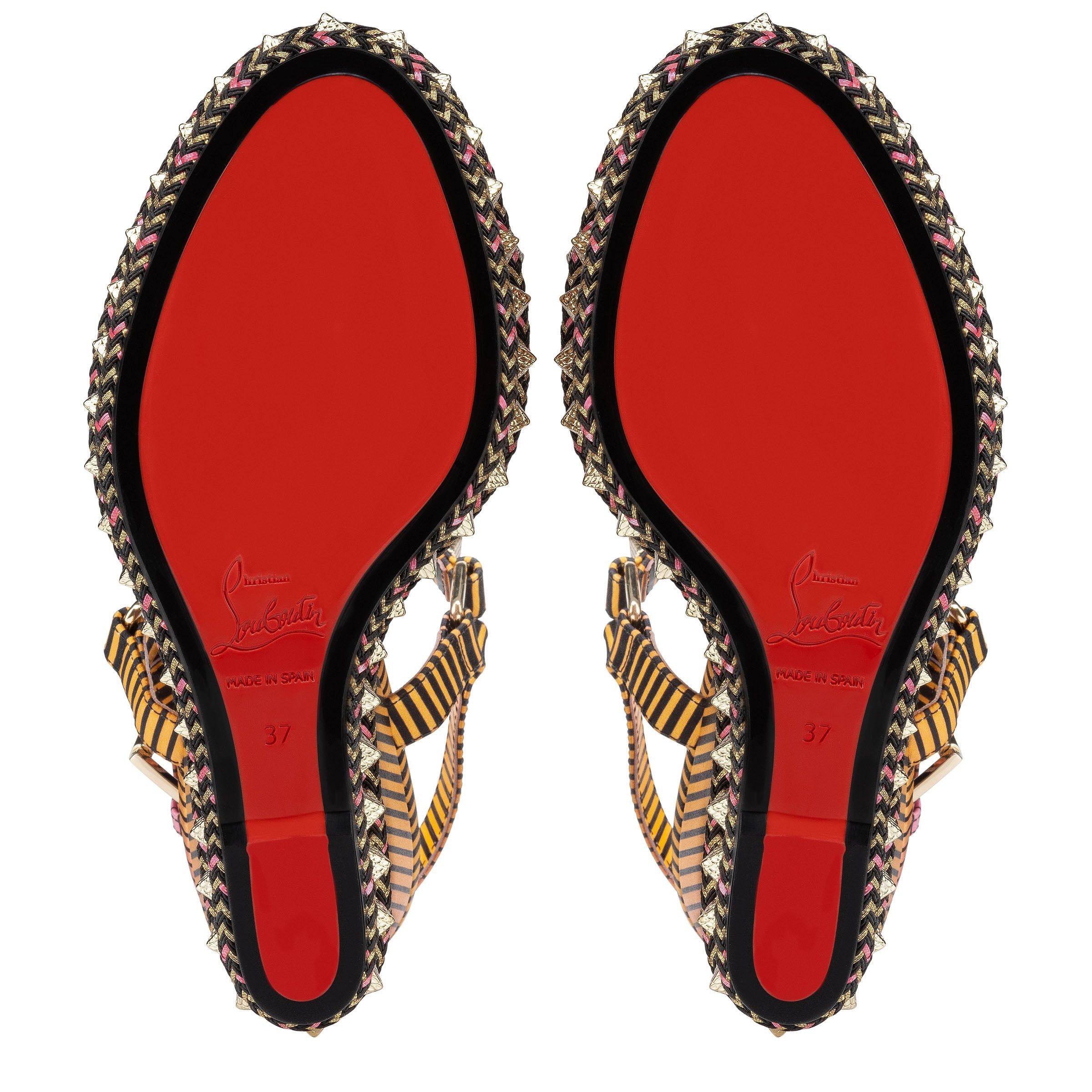 Christian Louboutin oc11z0425 Pyraclou 110 Crepe Satin in Multicolor Size US 8 / IT 38 - 4 Thumbnail