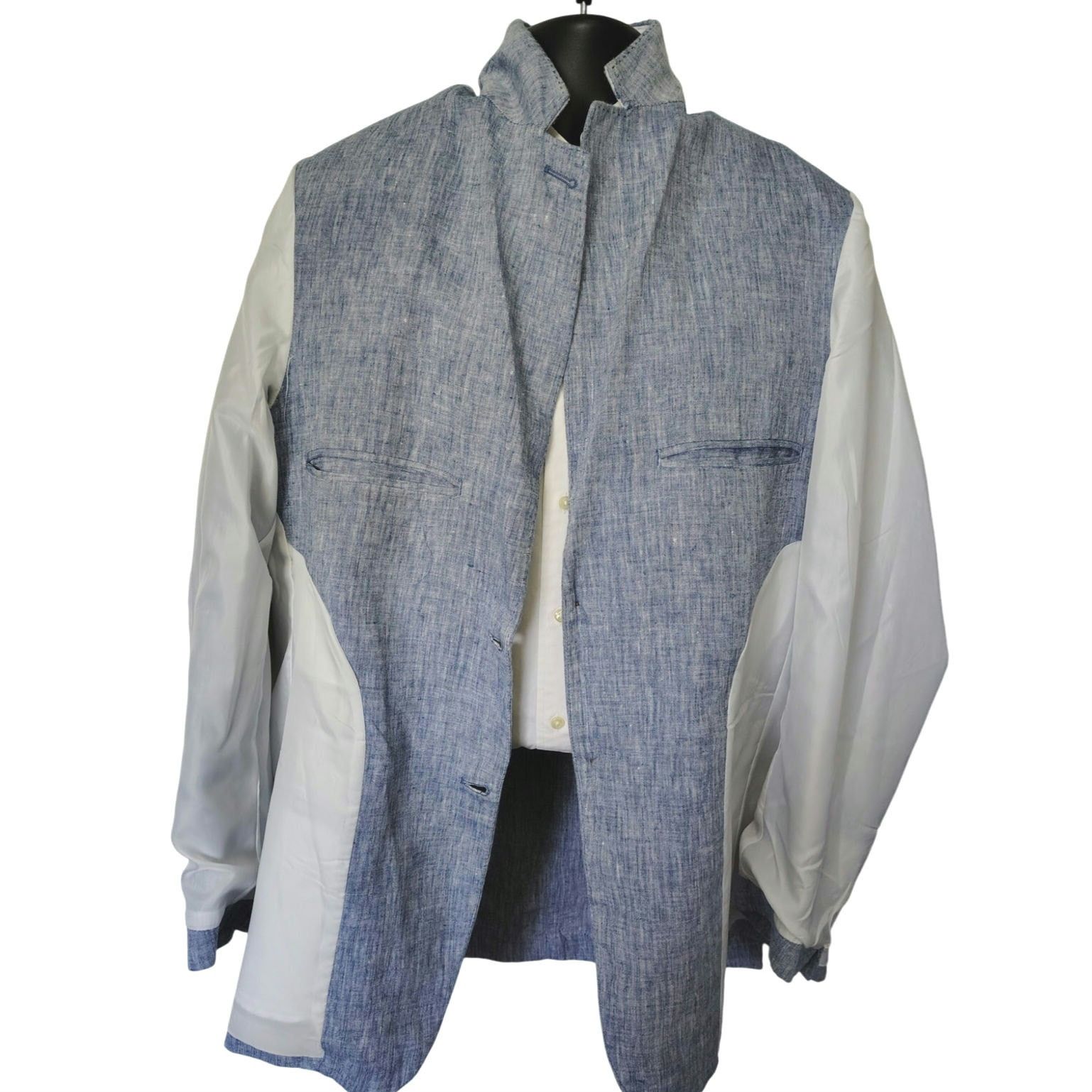 Club Room Club Room Luxury Linen Sport Coat Blue Mens Size XL Size 48R - 4 Thumbnail