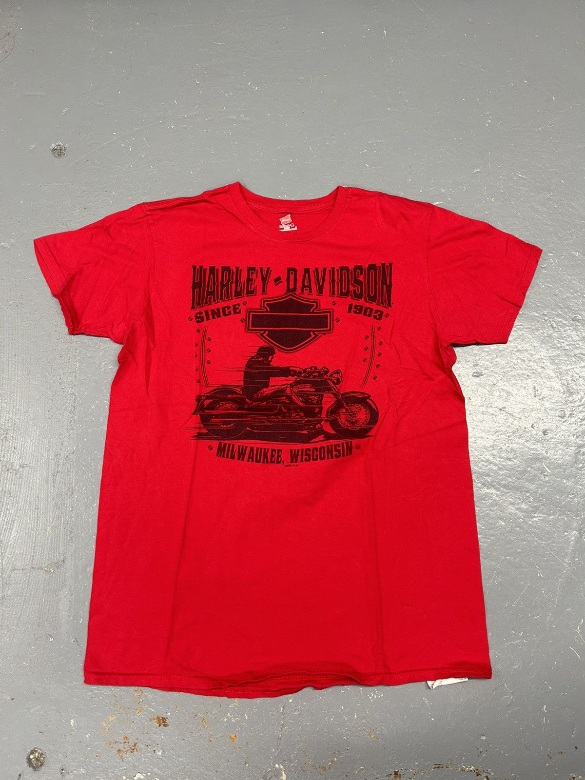 Harley Davidson × Vintage Crazy Vintage Y2K Red Harley Davidson Graphic Tee Shirt Size US L / EU 52-54 / 3 - 1 Thumbnail