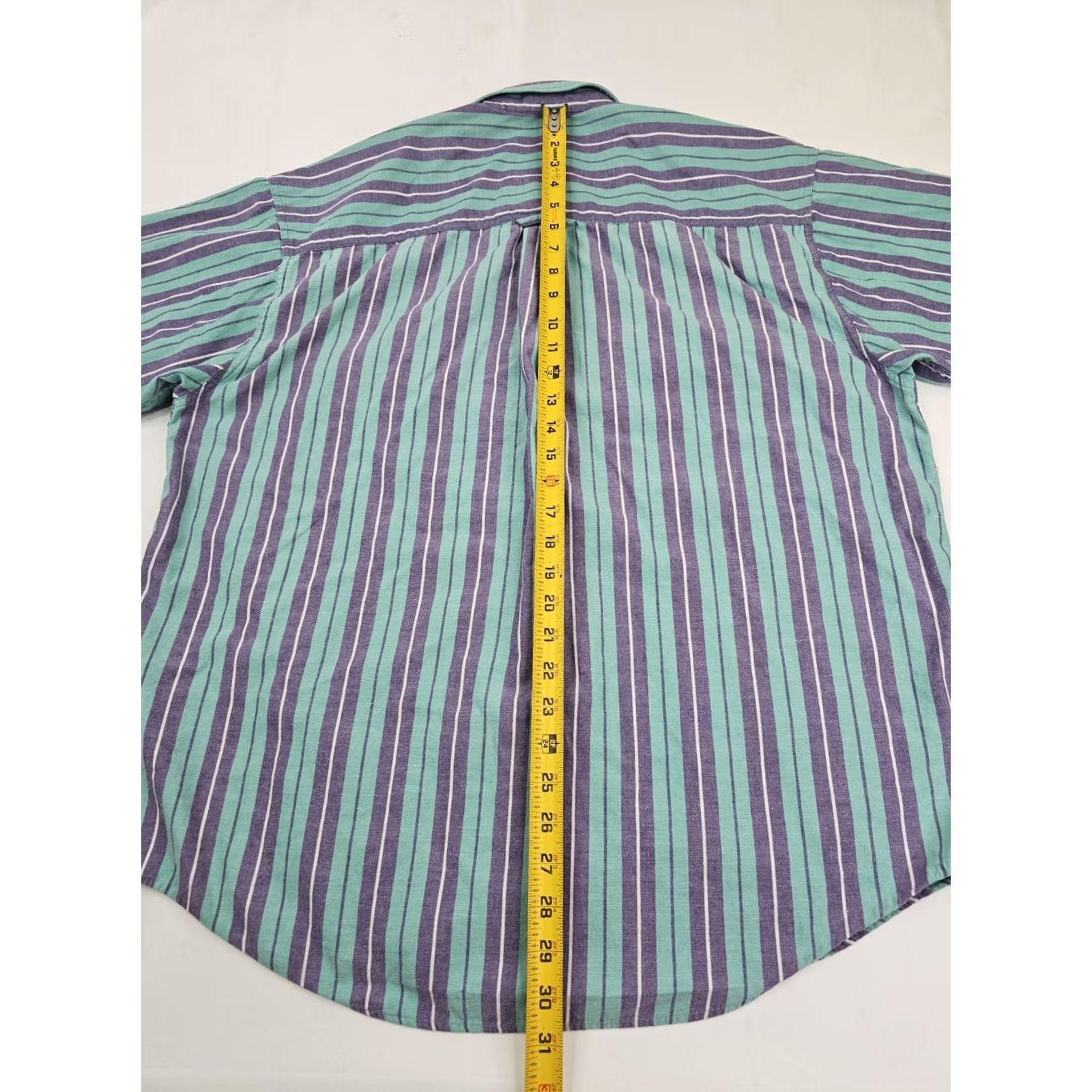 Eddie Bauer VINTAGE Eddie Bauer Rufton Twill Shirt Men XL Turquoise Purple Striped Cotton Button-Up Short Sleeve Retro Pol o Shirt? Size US XL / EU 56 / 4 - 7 Thumbnail