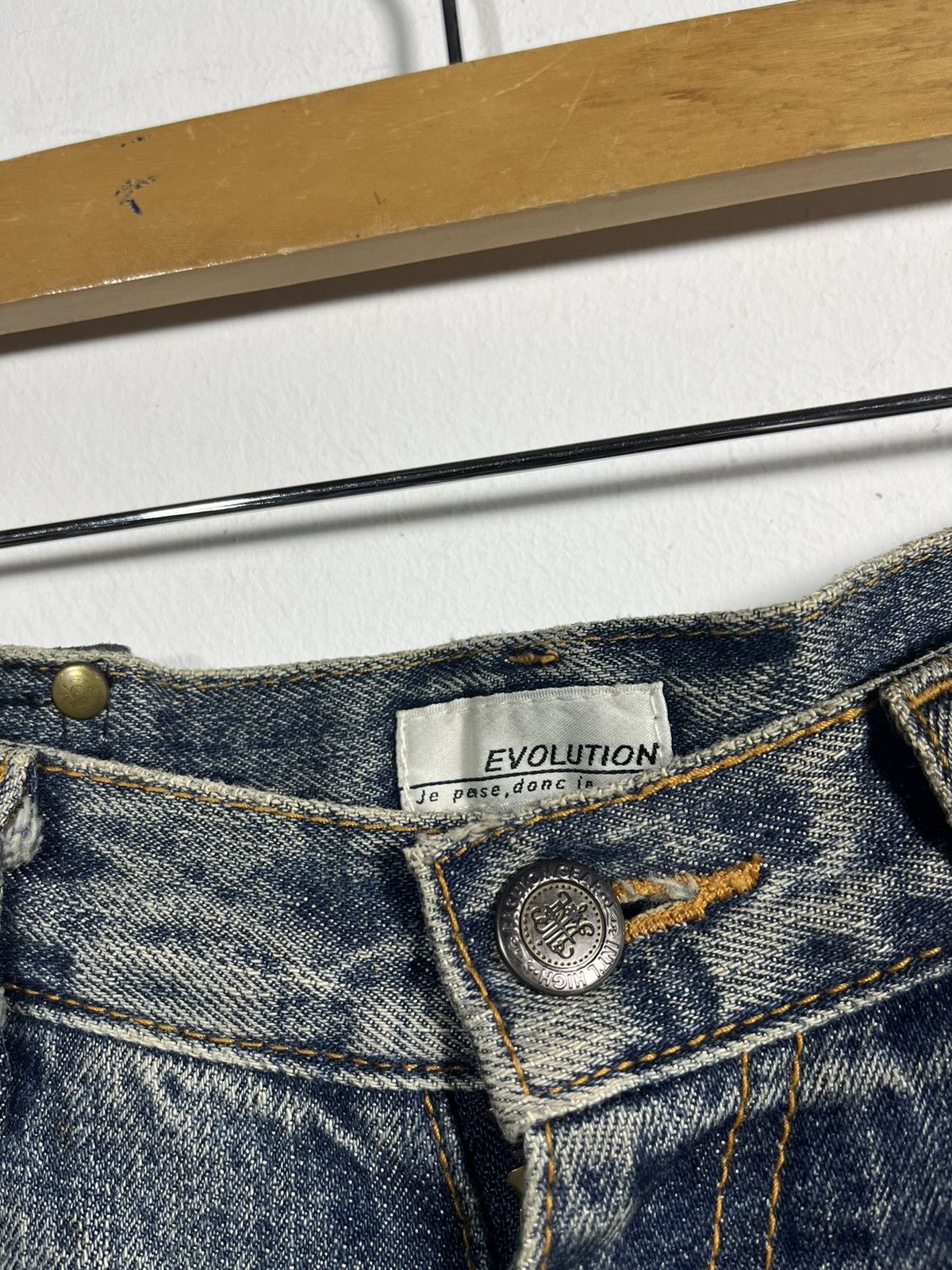 Japanese Brand Rare ‼️Bootcut Denim Butterfly Jeans Y2k style Size 31" - 8 Thumbnail