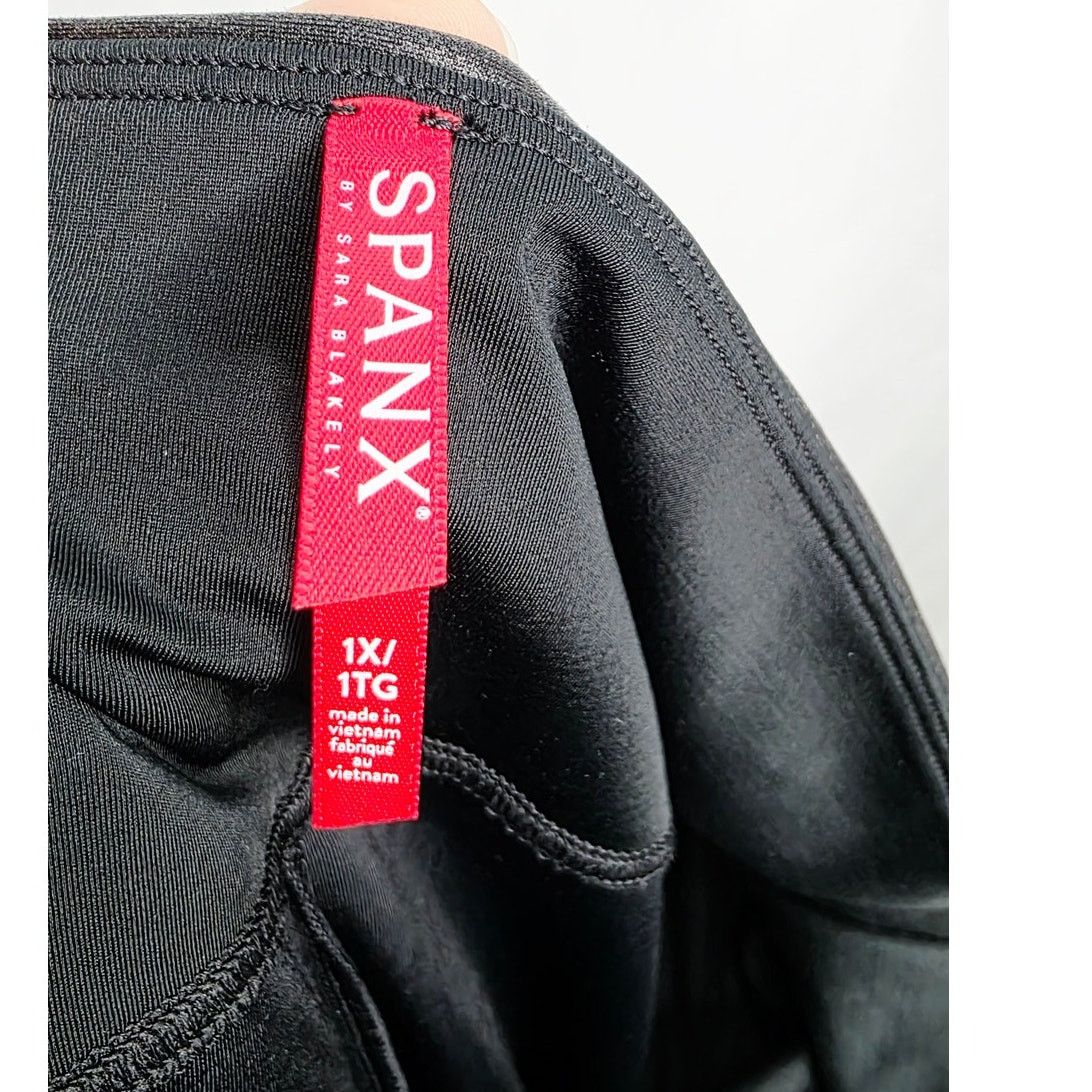 Spanx SPANX Black Faux Leather Ankle Leggings High Rise Size 32" / US 10 / IT 46 - 4 Thumbnail