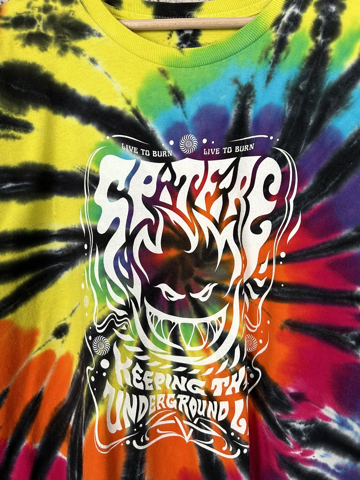 Spitfire Spitfire Wheels Skateboards Tie Dye Tee Streetwear Hype Size US L / EU 52-54 / 3 - 3 Thumbnail