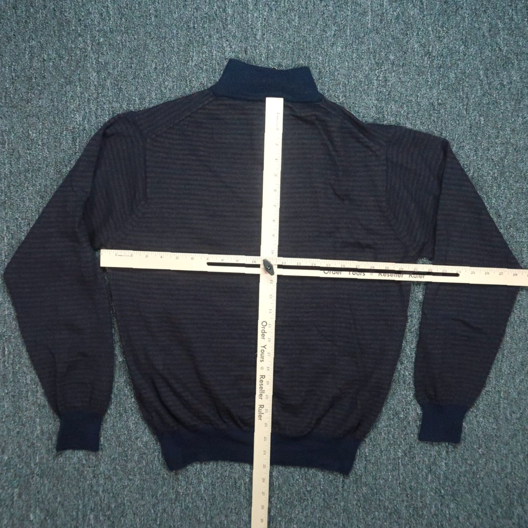 Peter Millar Peter Millar Sweater Mens M Blue Striped Quarter Zip Merino Wool Jumper Size US M / EU 48-50 / 2 - 4 Thumbnail