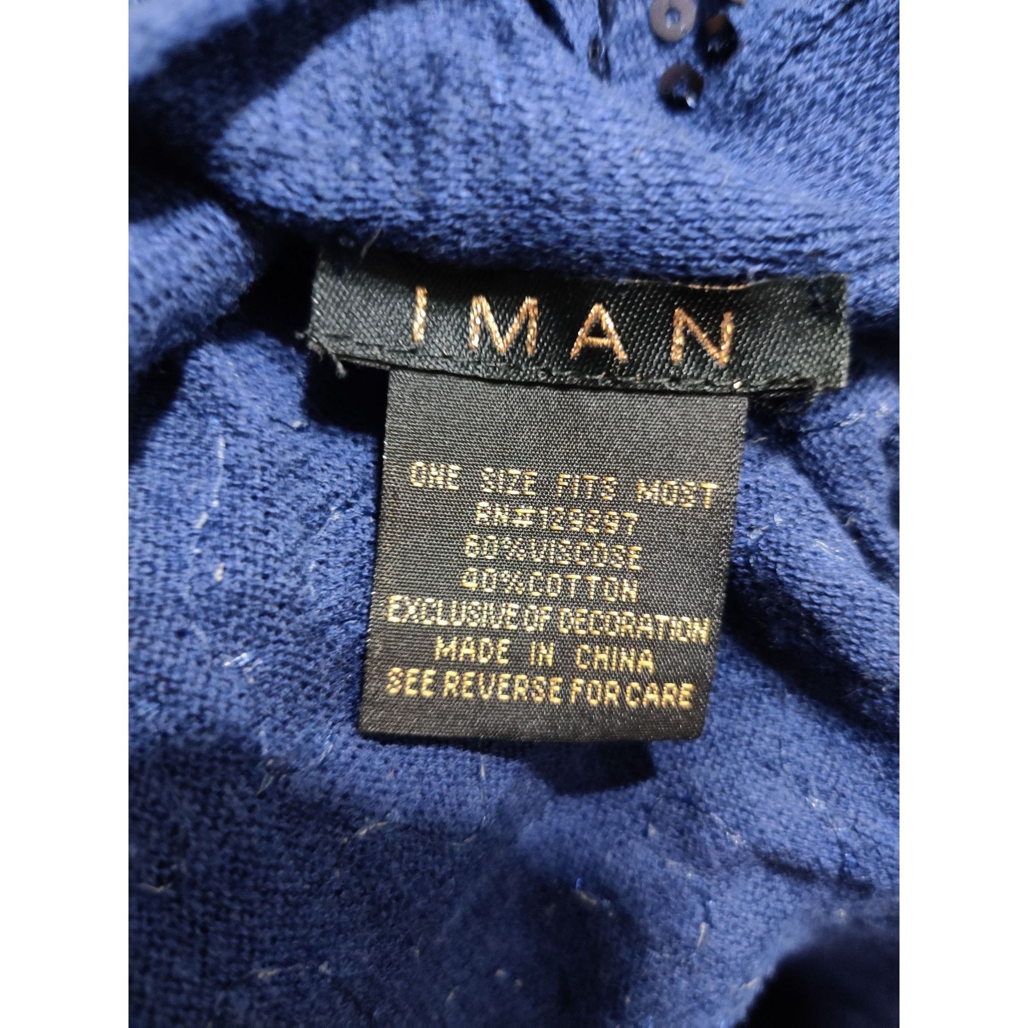 Other IMAN Navy Blue Sequin Knit Shawl Wrap Scarf Sparkle Formal E Size ONE SIZE - 7 Thumbnail