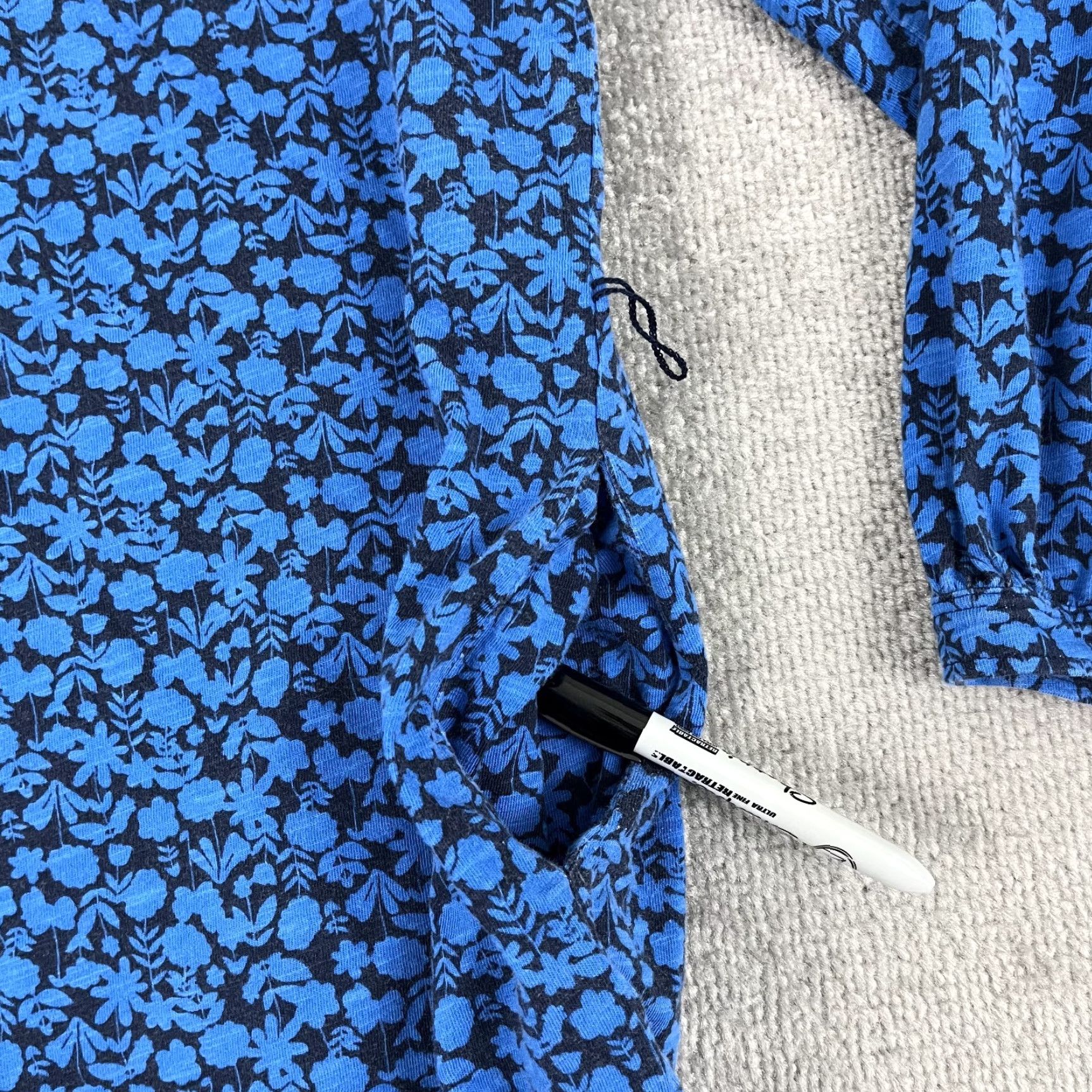 Boden VINTAGE Boden Women's Tunic Dress 16 Blue Floral Long Sleeve Pockets Collared All Seasons Size XXL / US 16-18 / IT 52-54 - 7 Thumbnail