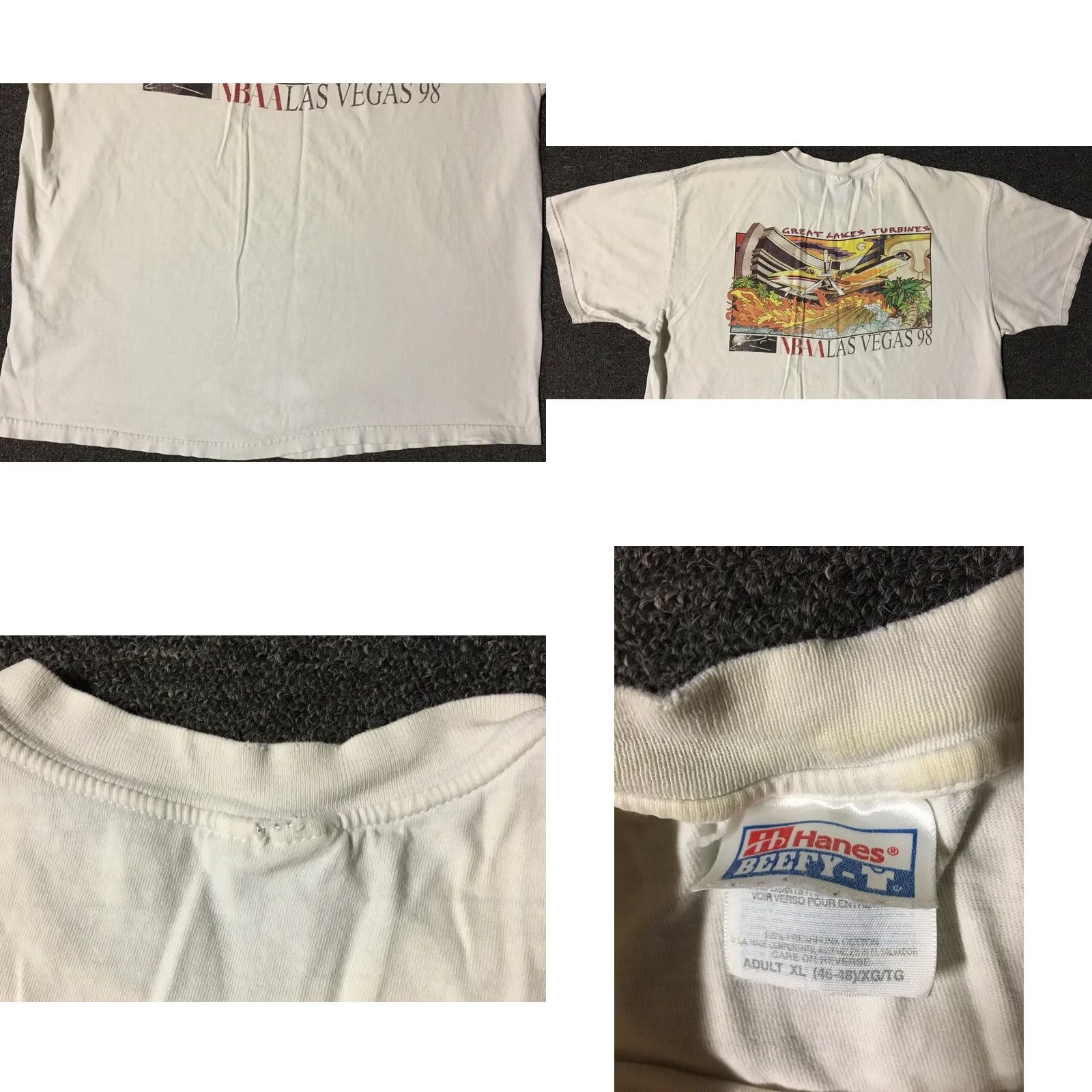 Vintage VINTAGE Great Lakes Turbines Shirt XL White 90s Grunge Planes Aviations USAF NBAA Las Vegas Mens Graphic Tee Size US XL / EU 56 / 4 - 8 Thumbnail
