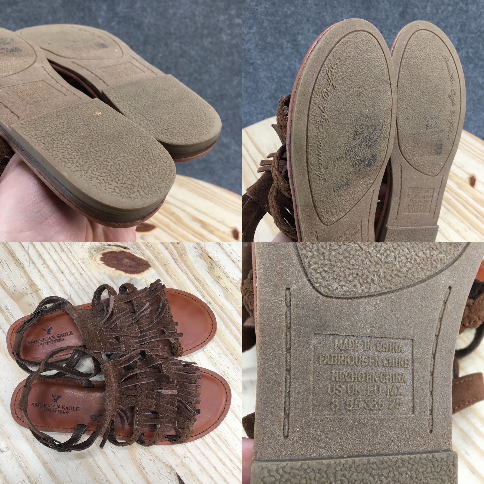 American Eagle Outfitters American Eagle Outfitters Sandals Gladiator Womens 8 Fringe Strappy Brown Flats Size US 8 / IT 38 - 9 Thumbnail
