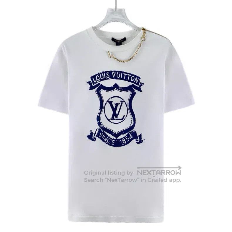 Louis Vuitton Louis Vuitton 22 white chain logo printed cotton crew neck Size US M / EU 48-50 / 2 - 1 Thumbnail