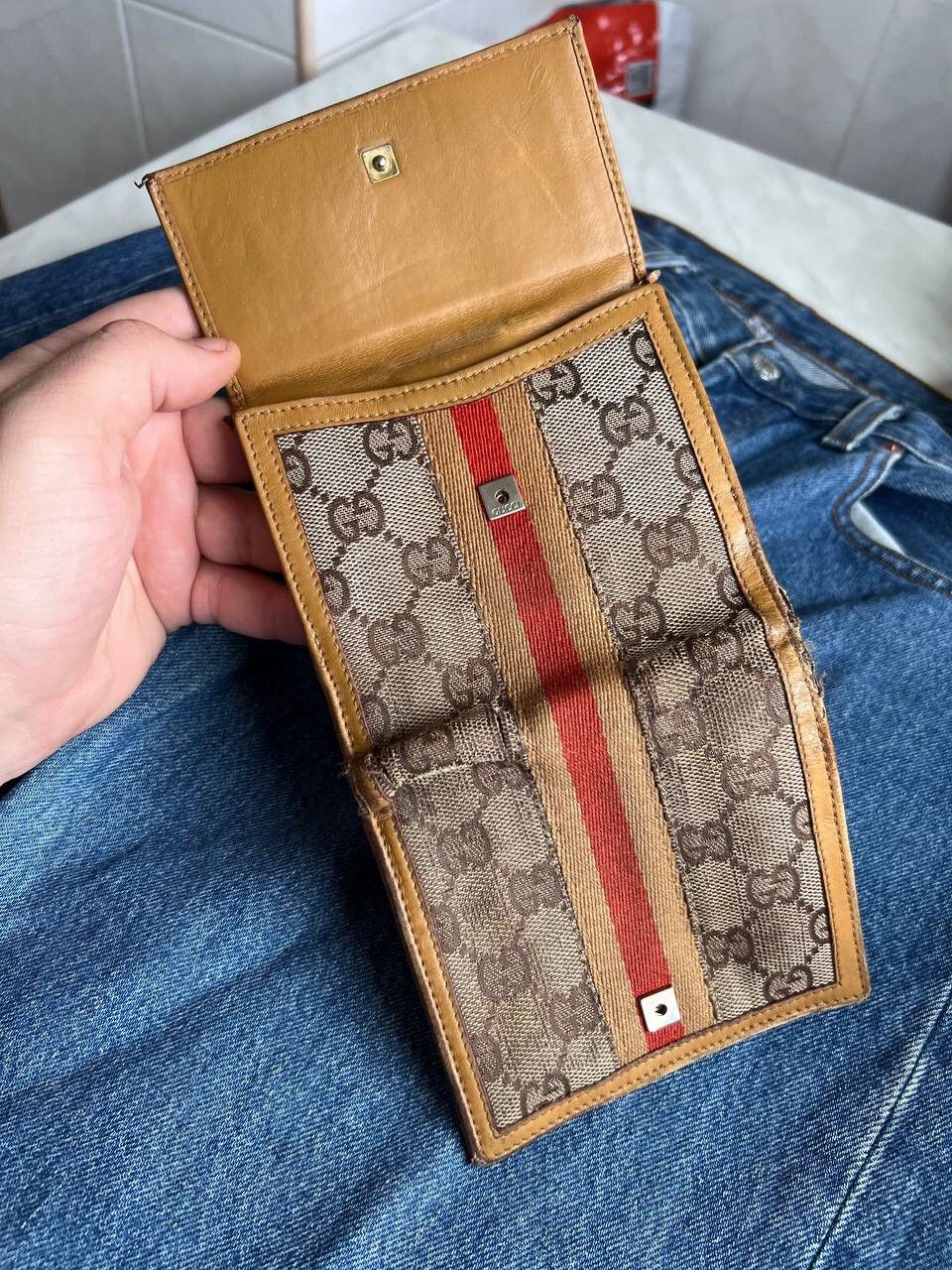 Gucci Vintage 00s Gucci wallet leather monogram GG Logo Y2K Size ONE SIZE - 14 Thumbnail