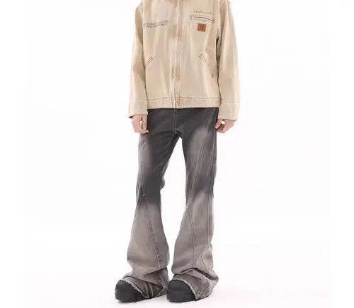 VIBE Vintage washed gradient raw edge draped micro-flare jeans Size US 30 / EU 46 - 7 Thumbnail