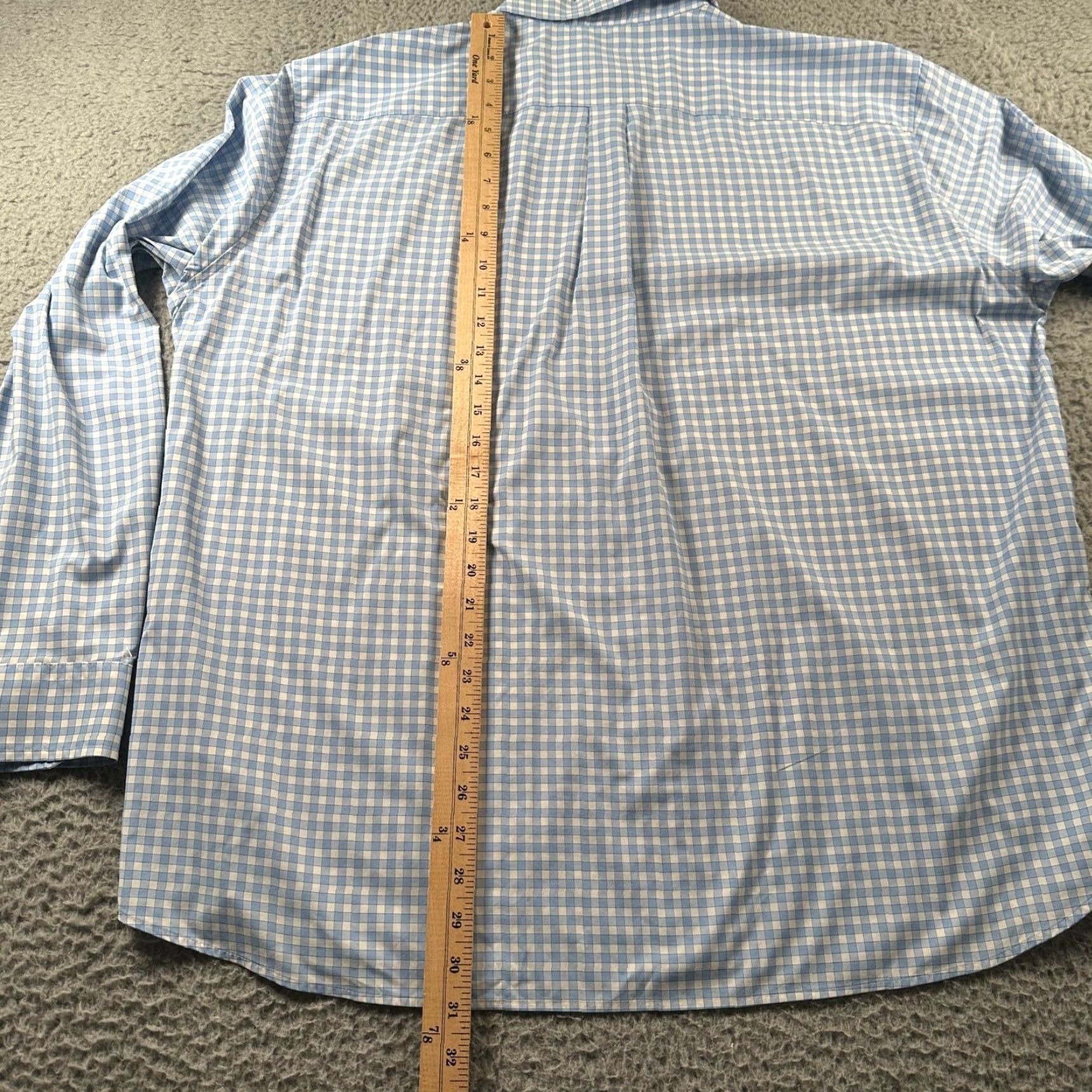 Vineyard Vines Vineyard Vines Shirt Mens XL OTG Performance Light Blue Gingham Button Down Size US XL / EU 56 / 4 - 7 Thumbnail
