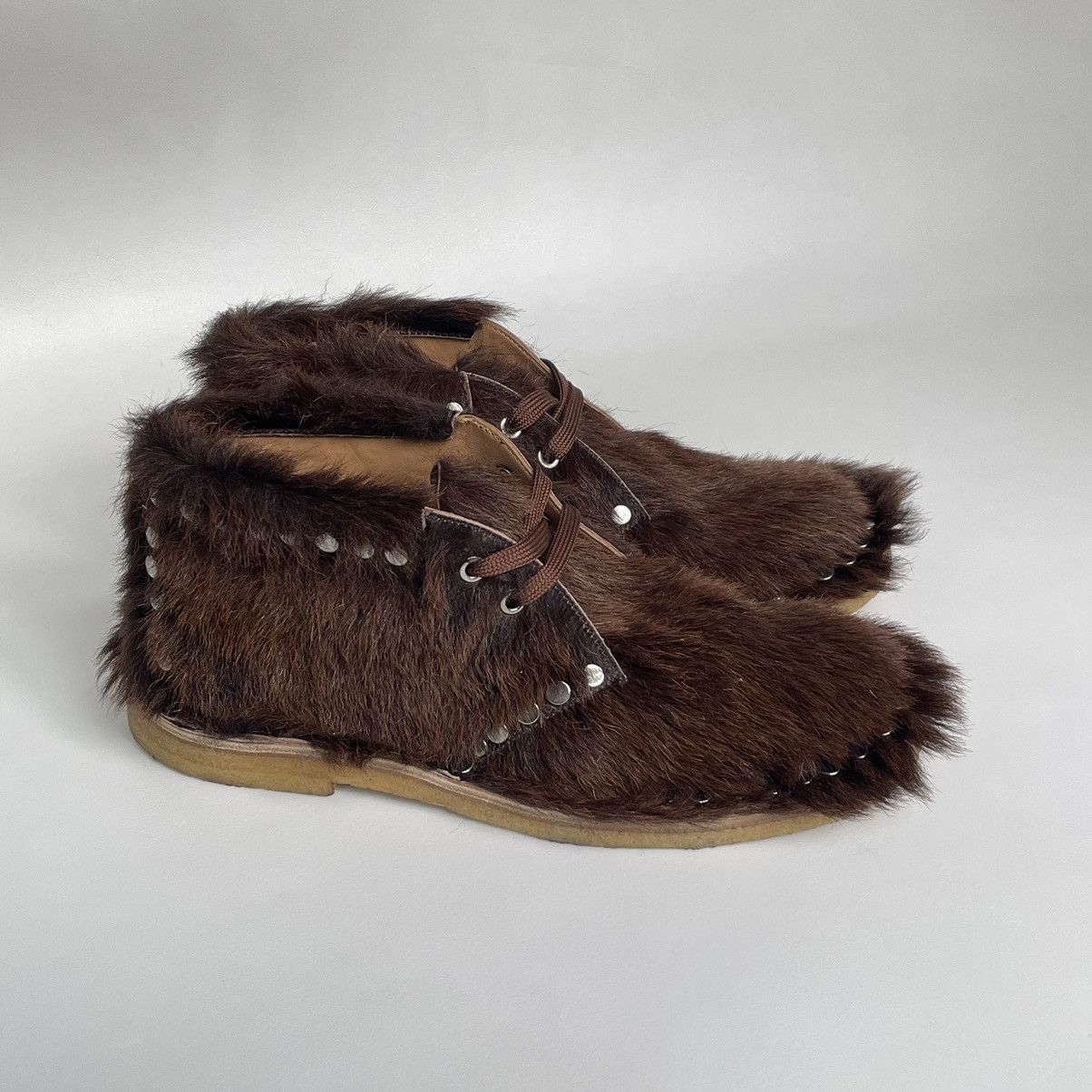 Prada A/W 17 ‘Studded Fur’ Chukka Boots Size US 11 / EU 44 - 12 Thumbnail