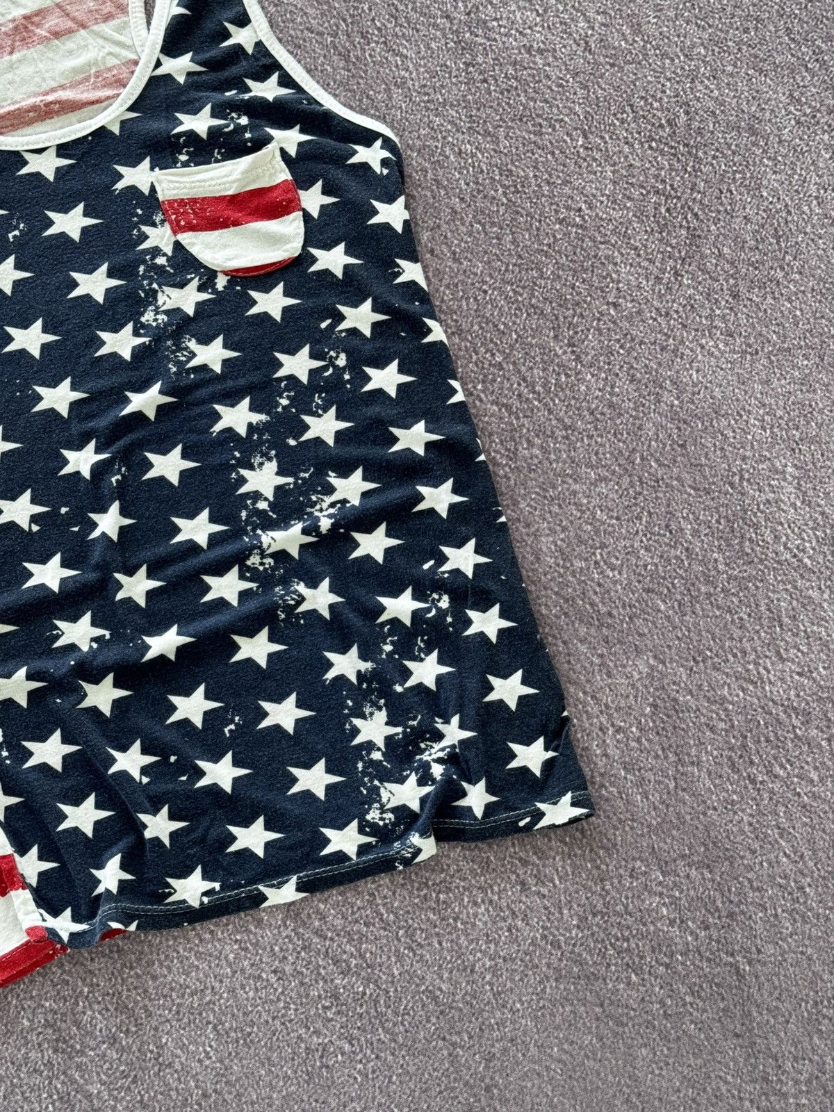 Japanese Brand 00’s Avant Garde Y2K USA Flag Glam Tank Top Size S / US 4 / IT 40 - 7 Thumbnail
