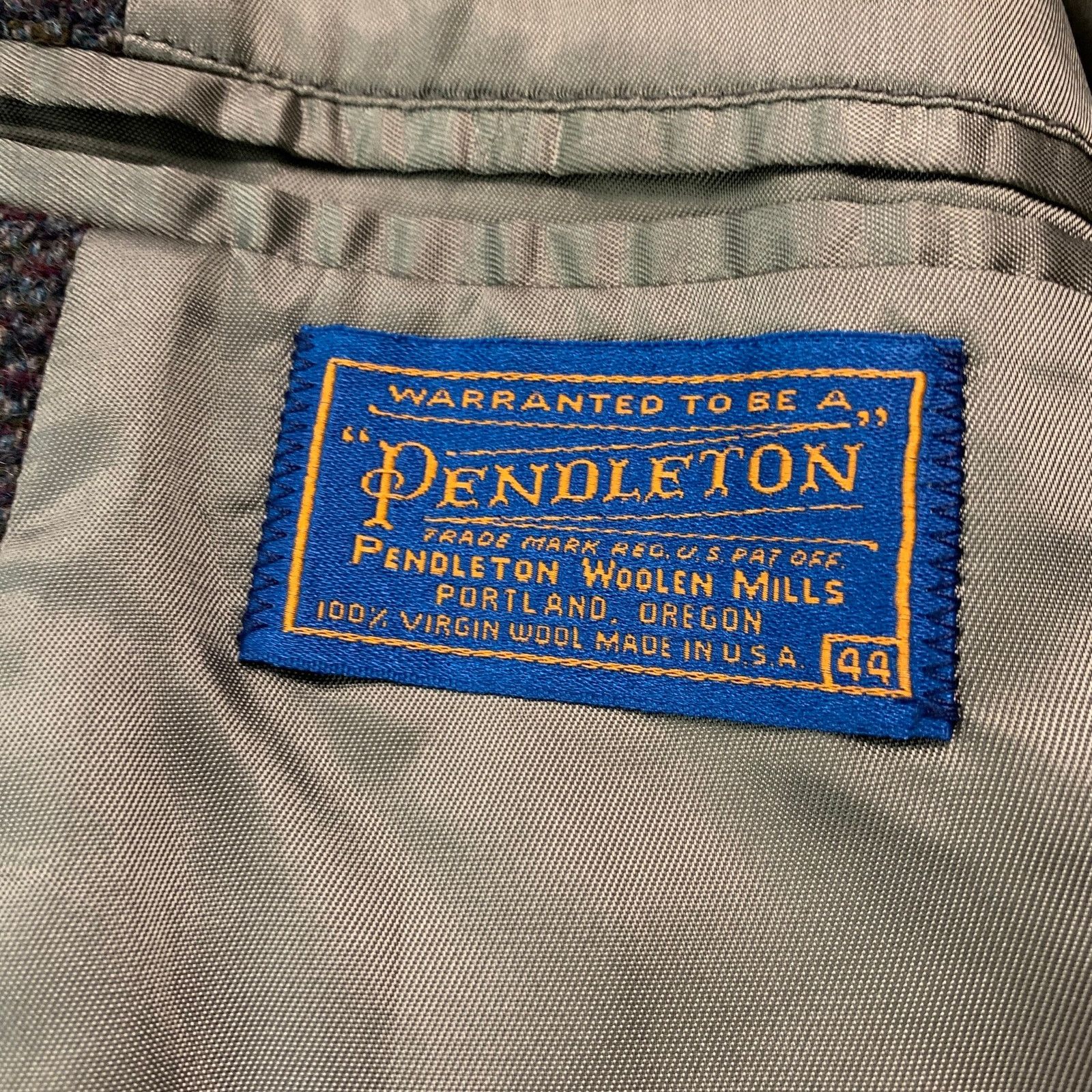 Pendleton PENDLETON Size 44 Blue Tweed Wool Notch Lapel Sport Coat Size 46R - 5 Thumbnail
