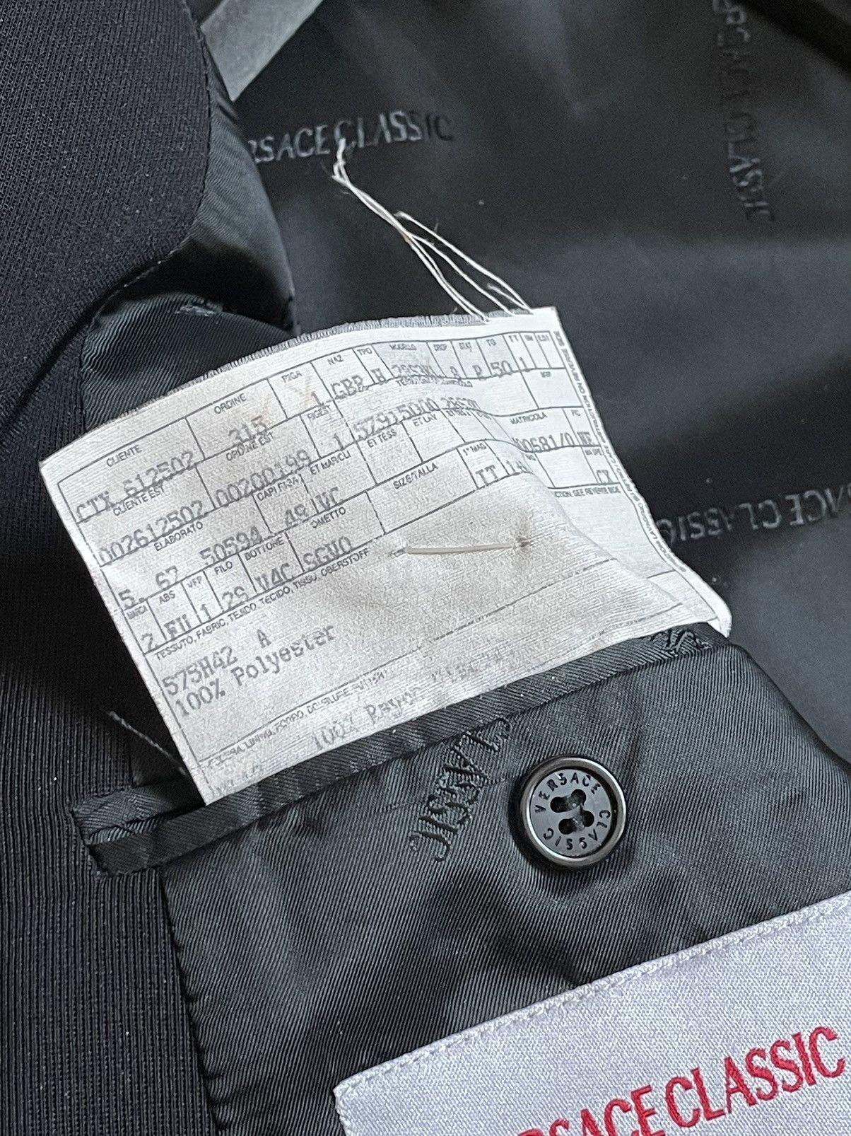 Versace × Vintage 90’s Versace classic black suit vintage Size 50R - 15 Thumbnail