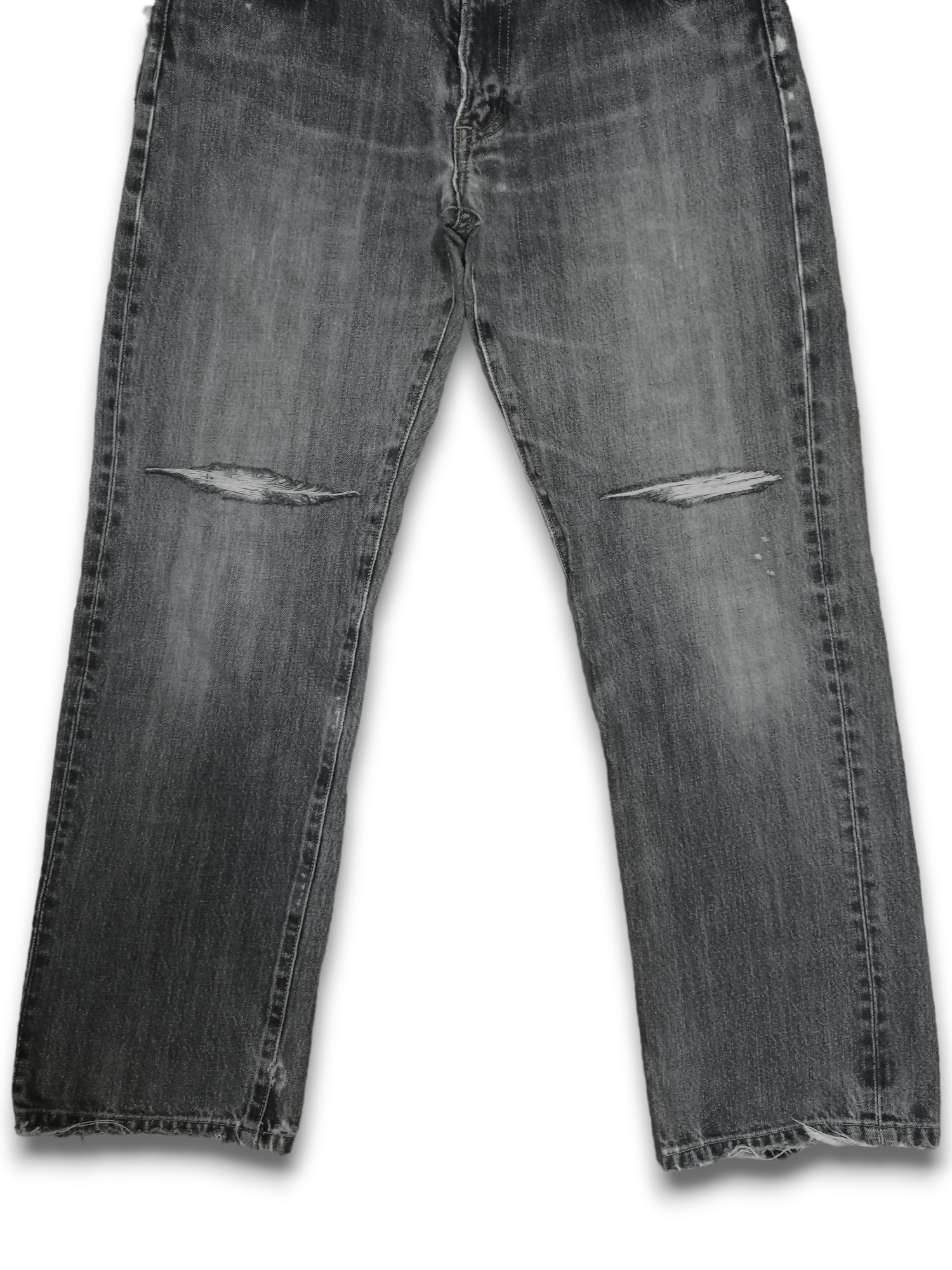 Japanese Brand × Uniqlo Vintage Uniqlo Earth Tone Distressed Loose Jeans 31x27 Size US 31 - 7 Thumbnail