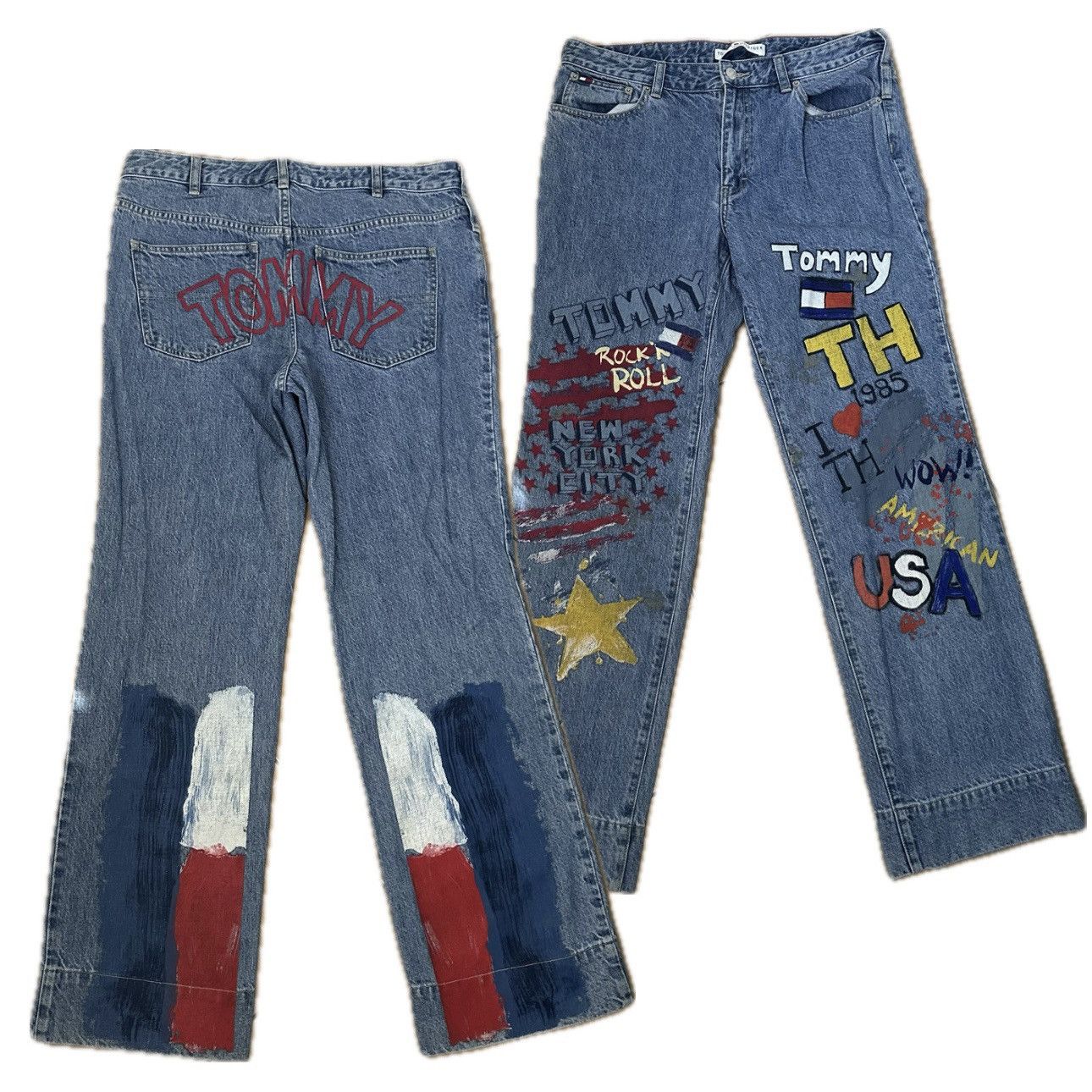 image of Tommy Hilfiger Graffiti Jeans in Denim, Men's (Size 34)