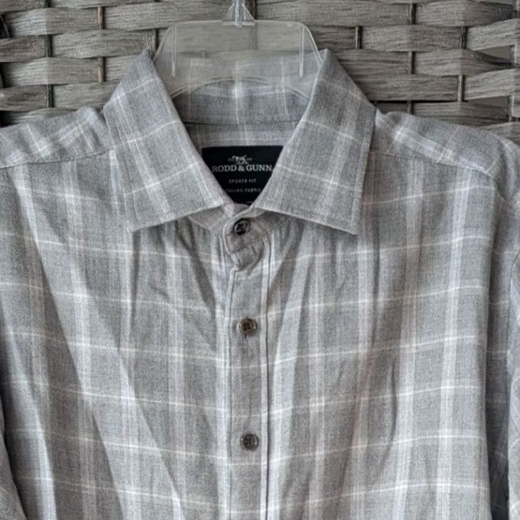 Rodd & Gunn Rodd & Gunn Grey White Plaid Sports Fit Italian Fabric Button Up Shirt Mens M Size US M / EU 48-50 / 2 - 2 Thumbnail