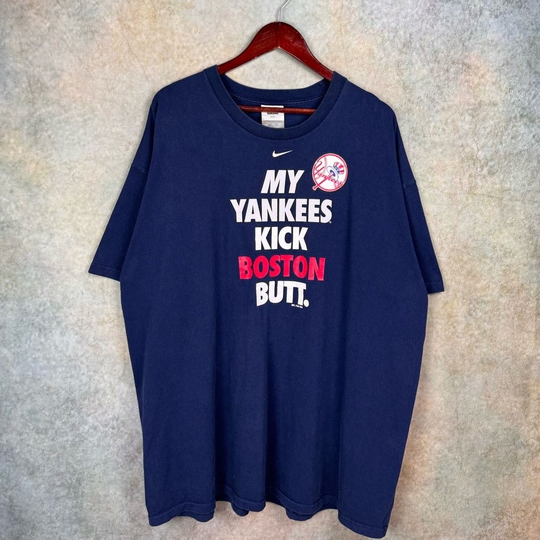 Nike × Vintage VTG Y2K Nike New York Yankees T Shirt XXL Blue MLB Baseball Size US XXL / EU 58 / 5 - 2 Thumbnail