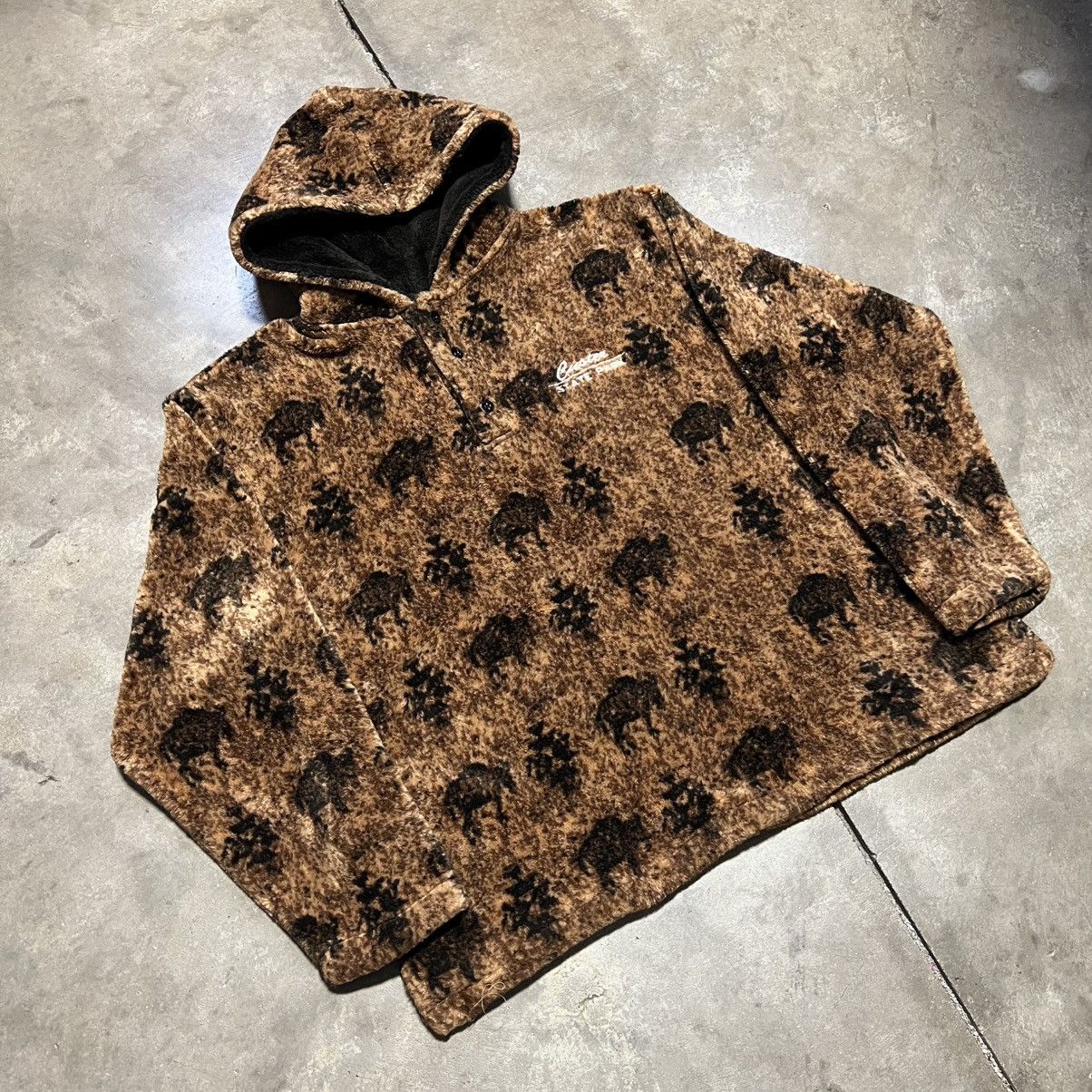 Vintage Vintage Custar State Park Fleece Buffalo Hoodie Jacket 90s Size US L / EU 52-54 / 3 - 6 Thumbnail