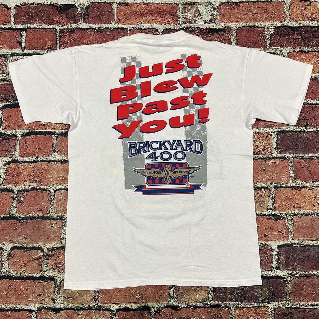 NASCAR Vintage Brickyard 400 Just Blew Past You Nascar T Shirt 90s Size US XL / EU 56 / 4 - 2 Thumbnail