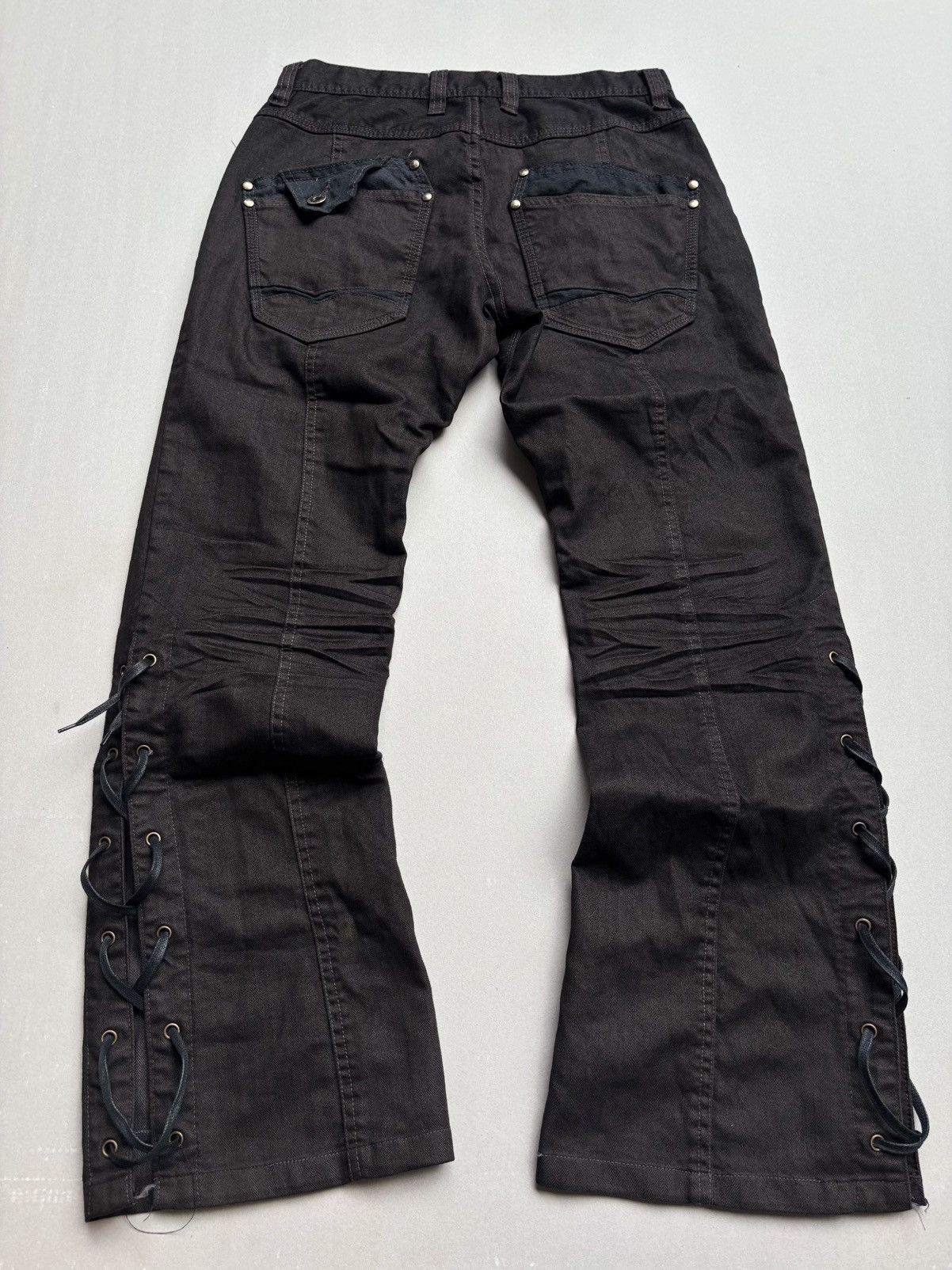 Japanese Brand male & co lace up flare jeans Size US 28 / EU 44 - 2 Thumbnail