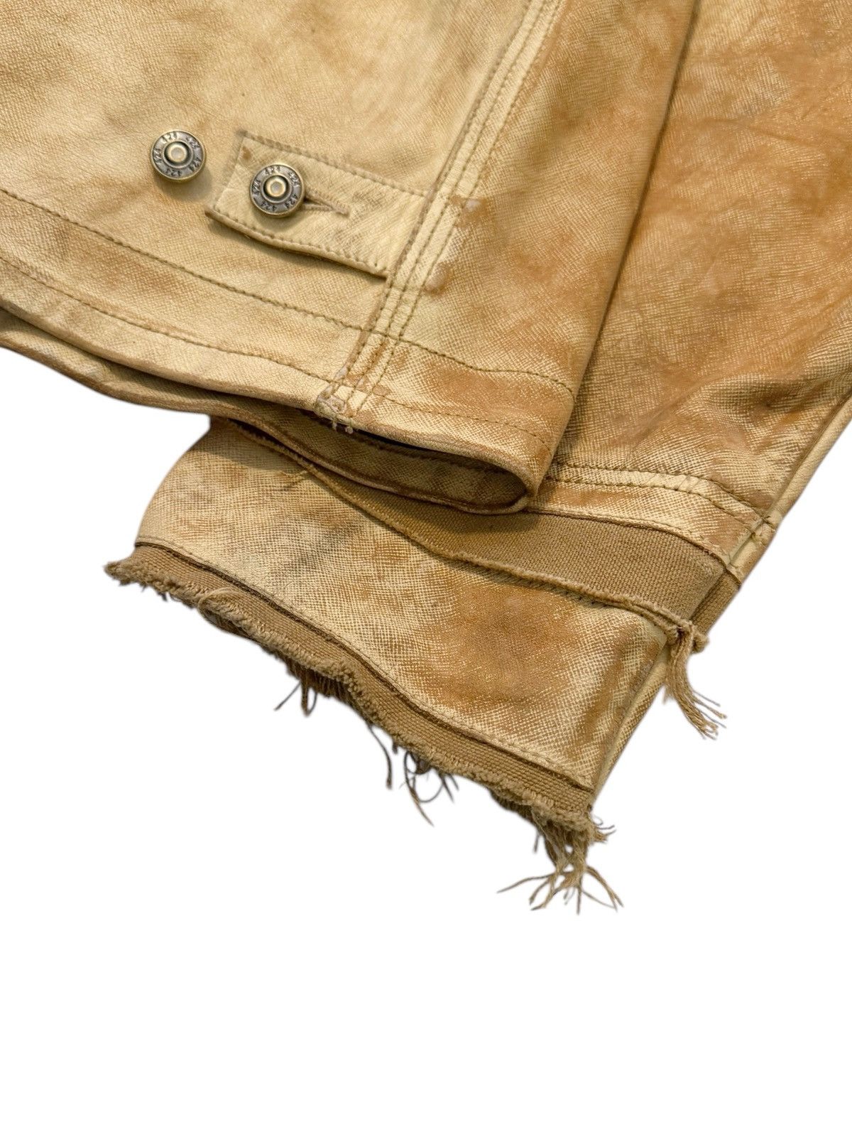 424 RARE $5k Leather Distressed “Carhartt” Work Jacket Size US M / EU 48-50 / 2 - 14 Thumbnail