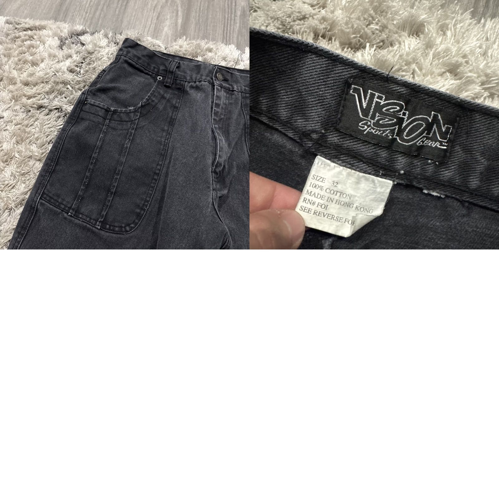 Vintage VINTAGE Vision Denim Jorts Jean Shorts Embroidered Men’s 32 BLK Sports Gear 90s Men Size US 32 / EU 48 - 8 Thumbnail