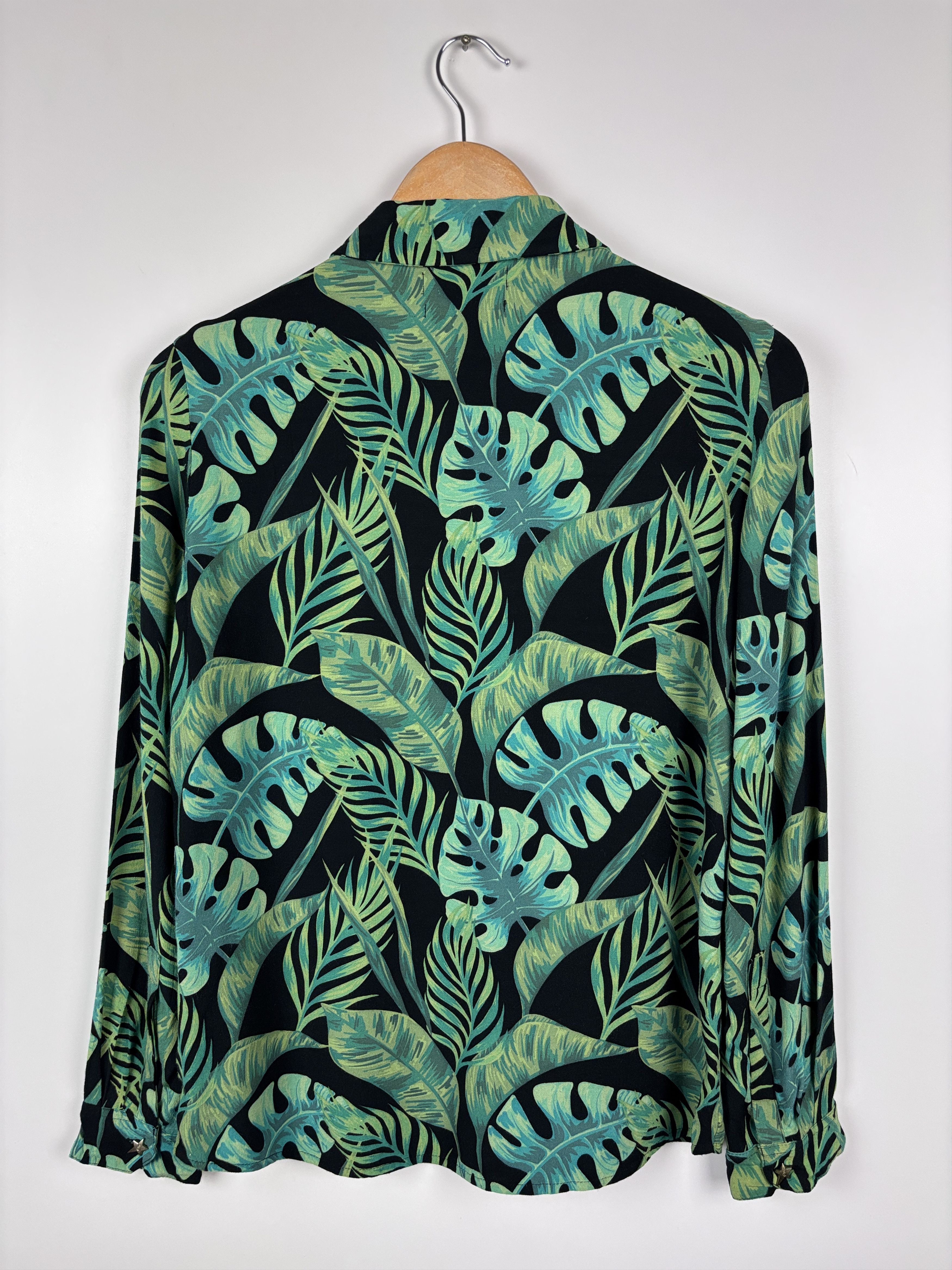 Designer Fabienne Chapot Floral Button Shirt Blouse Viscose Green S Size S / US 4 / IT 40 - 5 Thumbnail