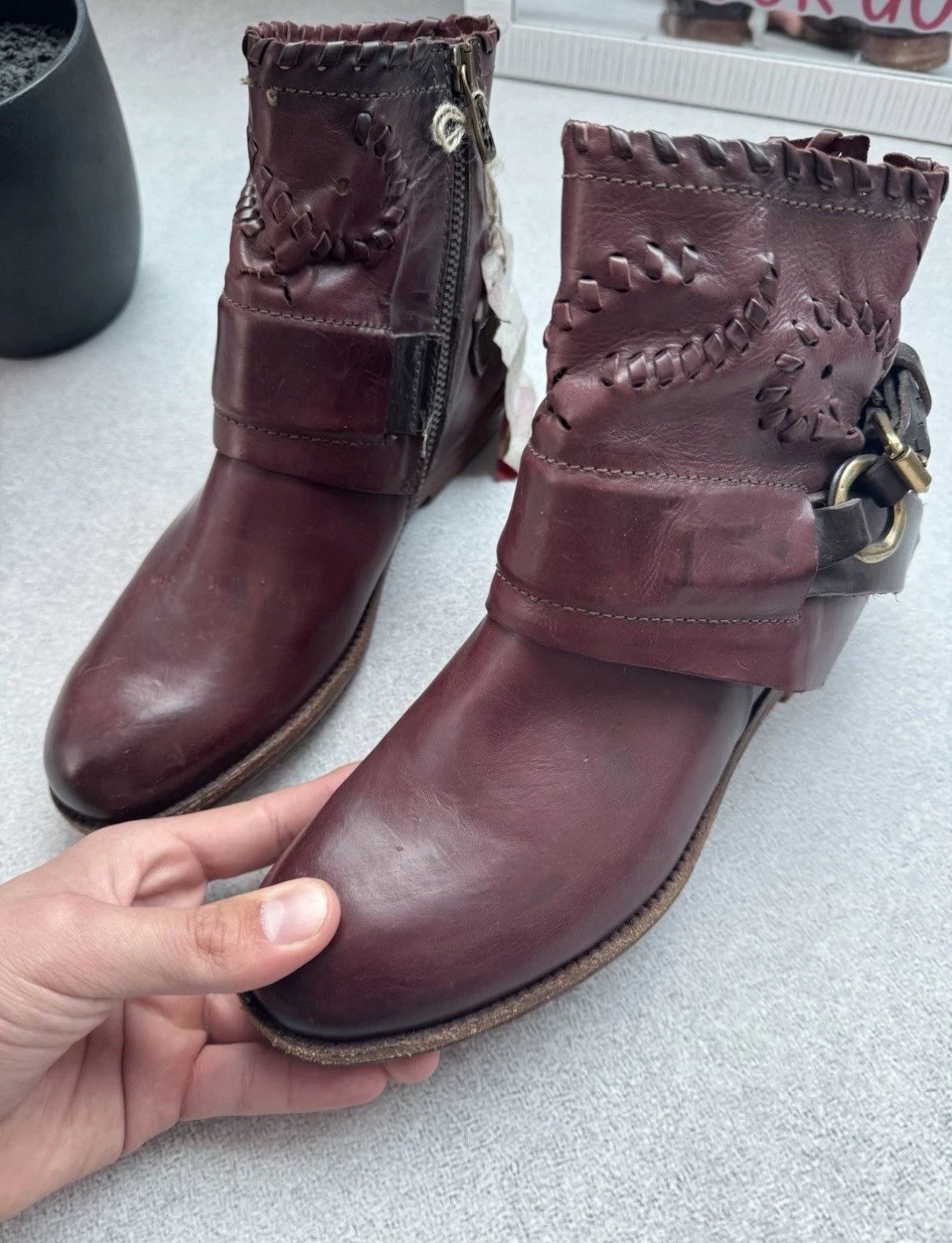A.S.98 Vintage A.S 98 AIRSTEP Ankle Leather Burgundy Boots Size 37 Size US 6.5 / IT 36.5 - 7 Thumbnail