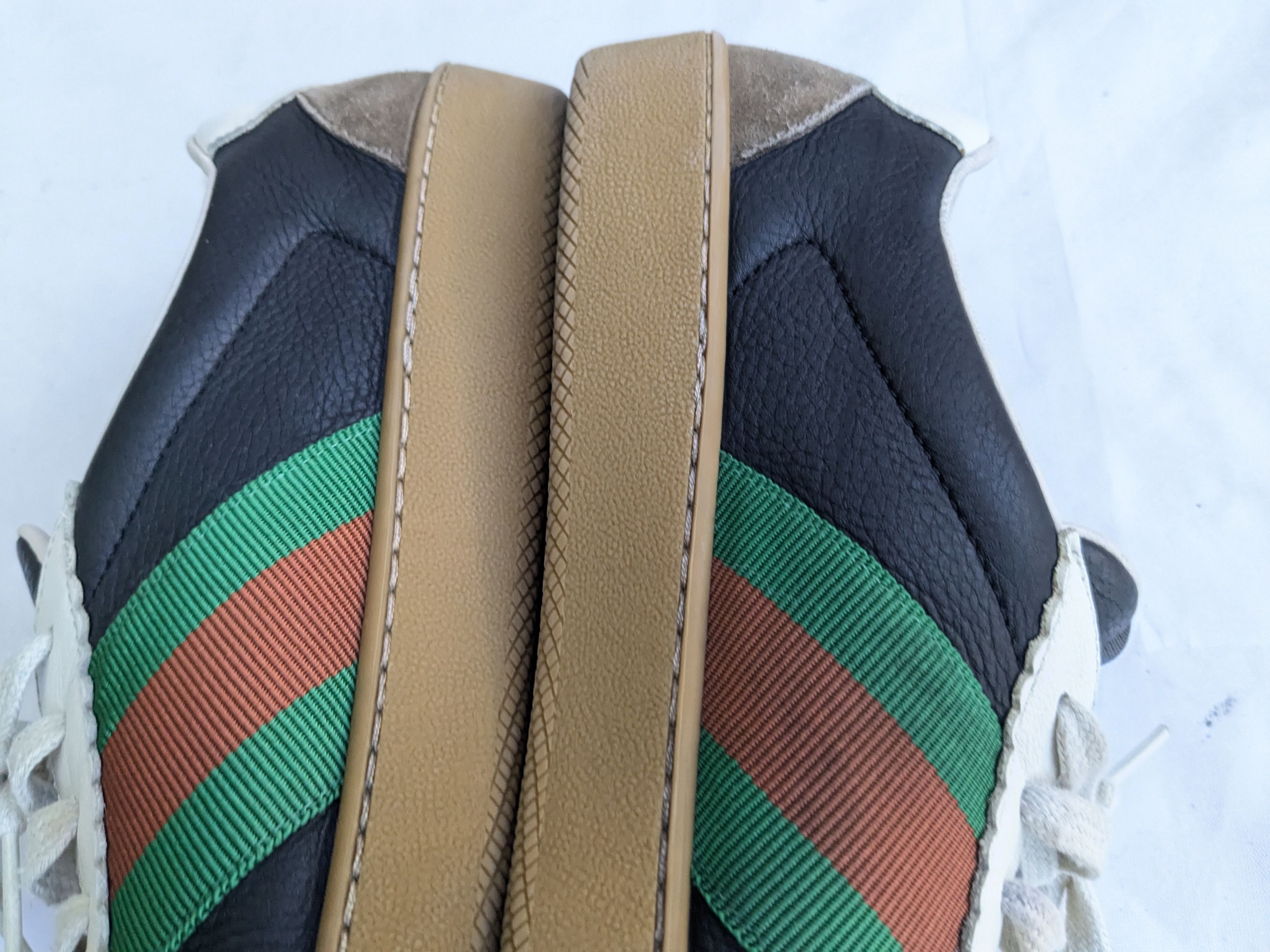 Gucci Gucci G74 Sneakers Black Leather 9 Web Gum Size US 9 / EU 42 - 12 Thumbnail