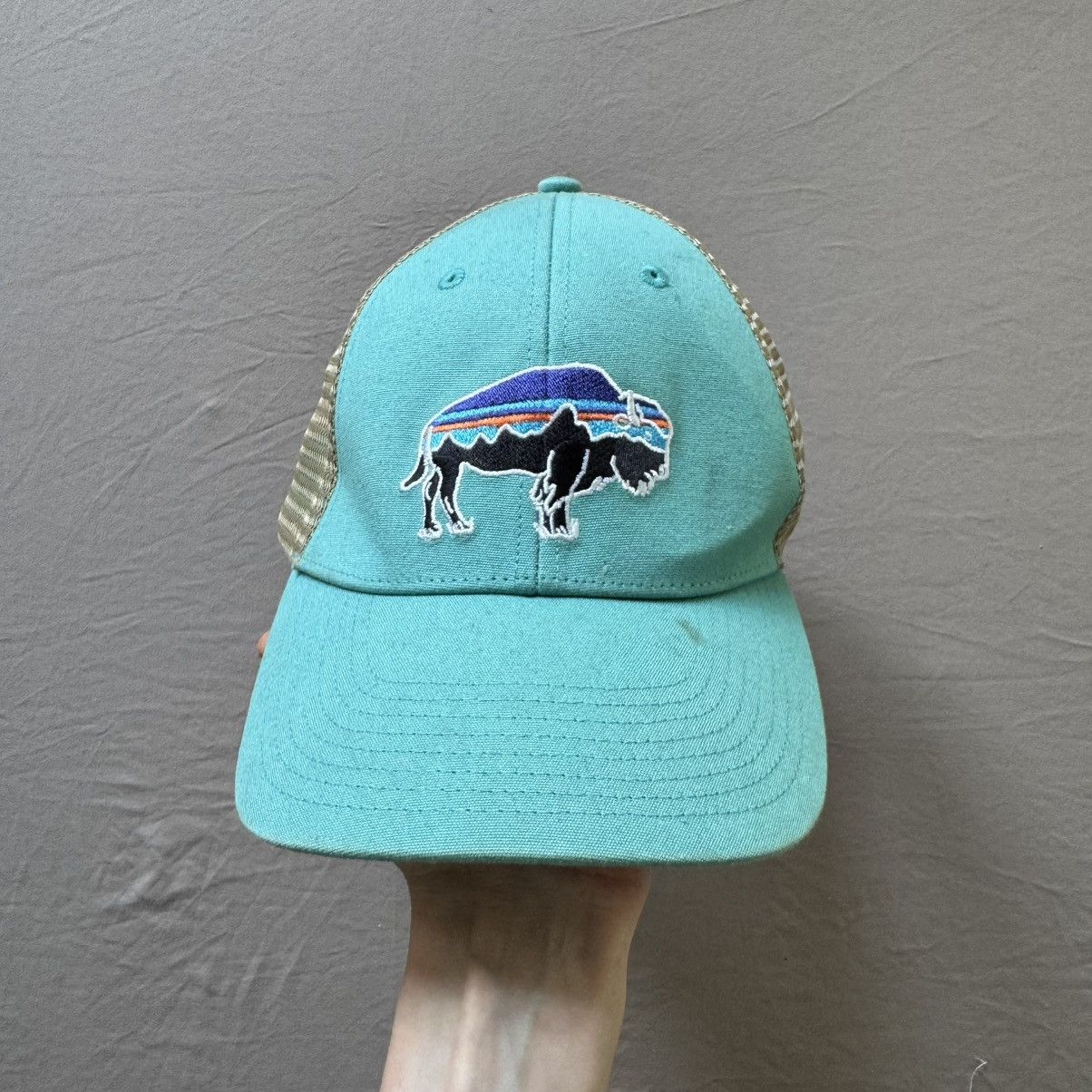 Patagonia × Vintage Patagonia Fitz Roy Bison Trucker Hat Size ONE SIZE - 1 Thumbnail