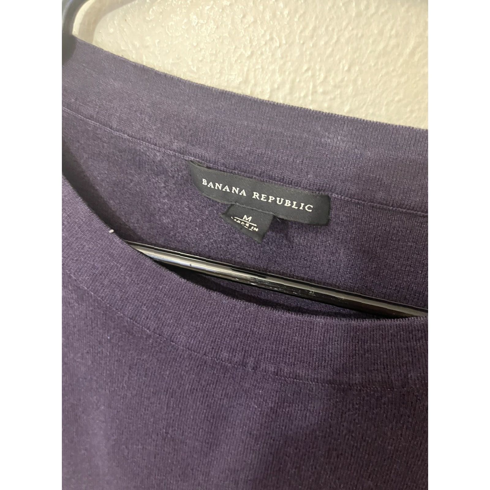 Banana Republic Banana Republic Women Purple Long Sleeve Sheath Dress Size M Faux Leather Knit Zip Closure Size M / US 6-8 / IT 42-44 - 3 Thumbnail