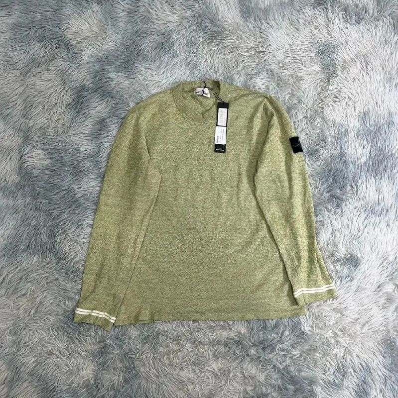 Stone Island Stone Island Light Yellow Knit Sweater for Men 0089 Size US XXL / EU 58 / 5 - 1 Thumbnail