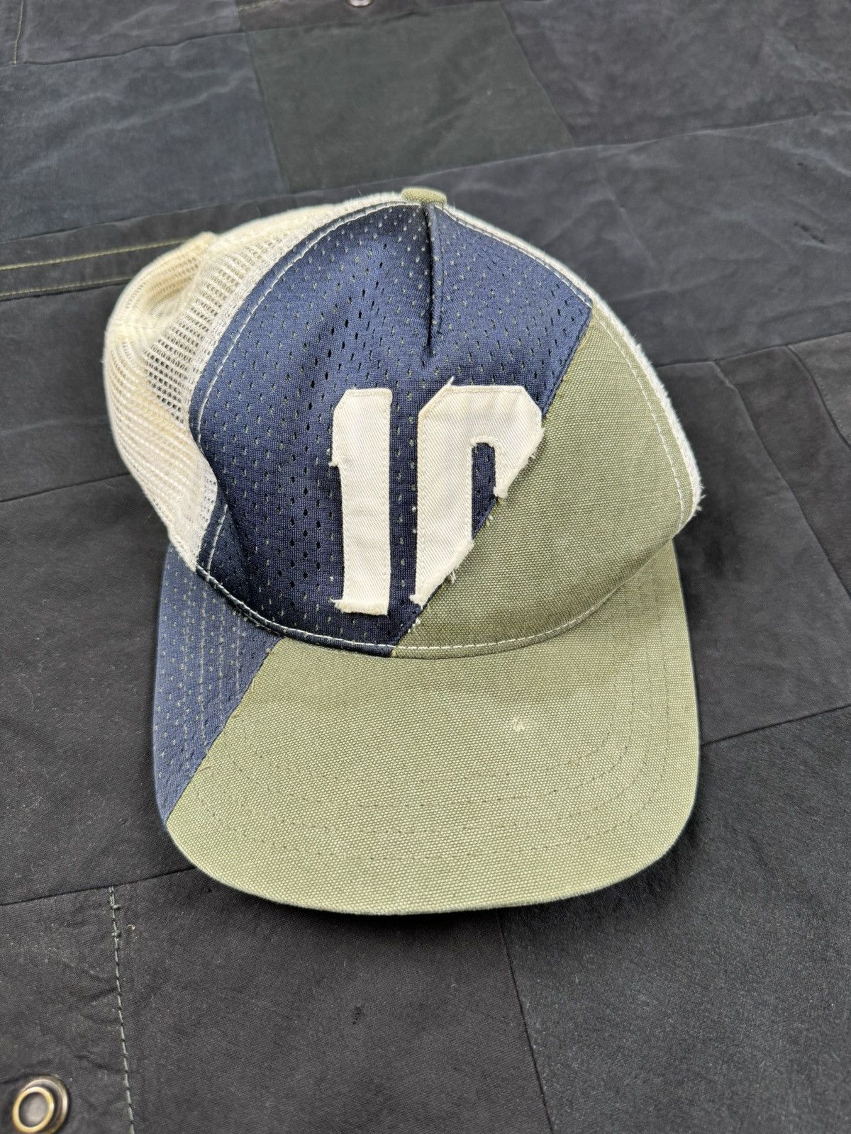 image of Greg Lauren 50/50 Trucker Hat in White, Men's