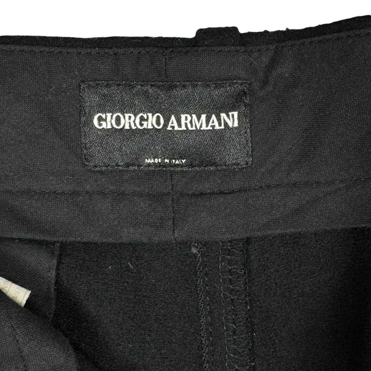 Giorgio Armani Vintage Giorgio Armani Wide Leg Trousers Black Wool Size US 31 - 7 Thumbnail