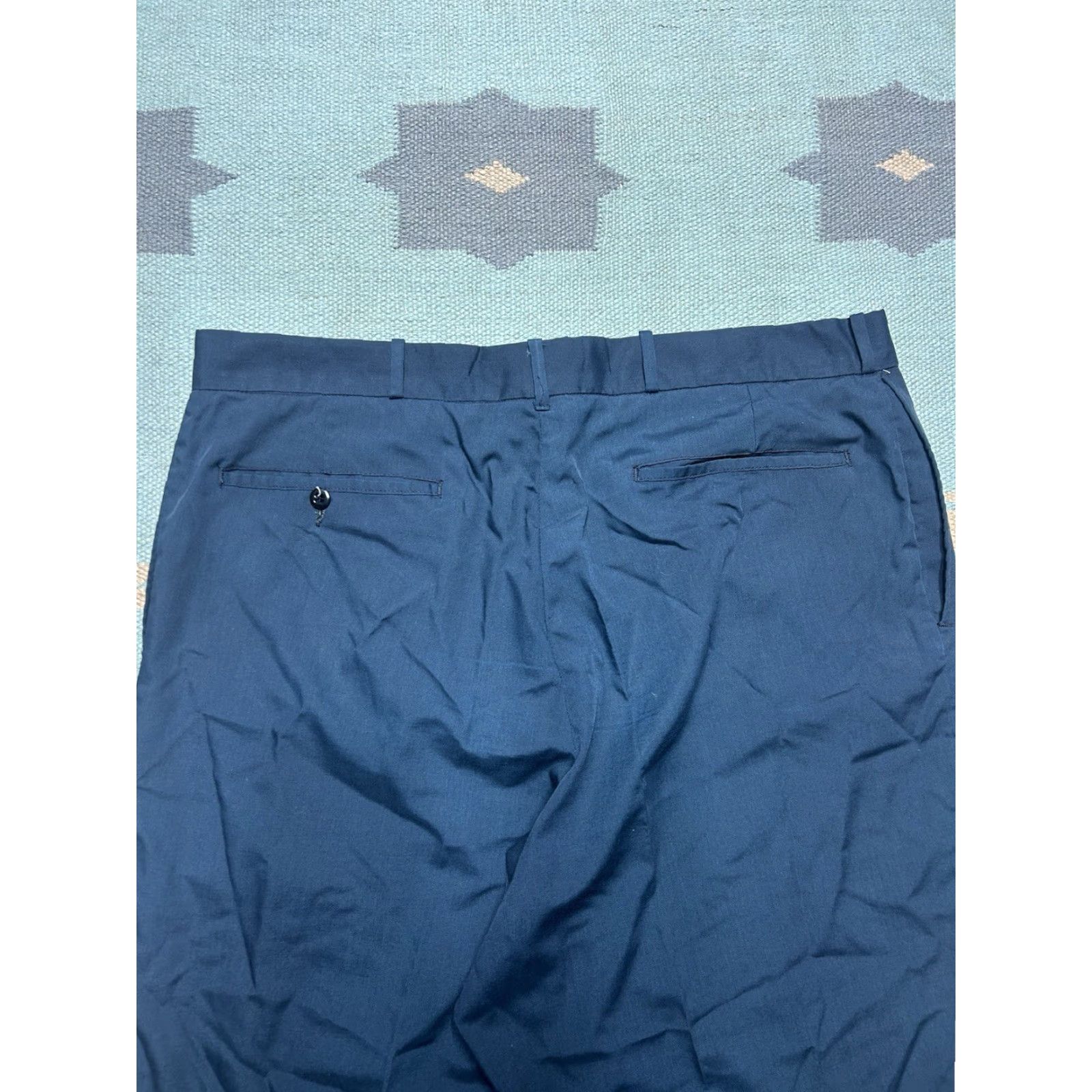 Vintage VINTAGE 70s NAVY Blue Lightweight Men Pants 36 x 30 Slacks Trousers Work Size US 36 / EU 52 - 6 Thumbnail