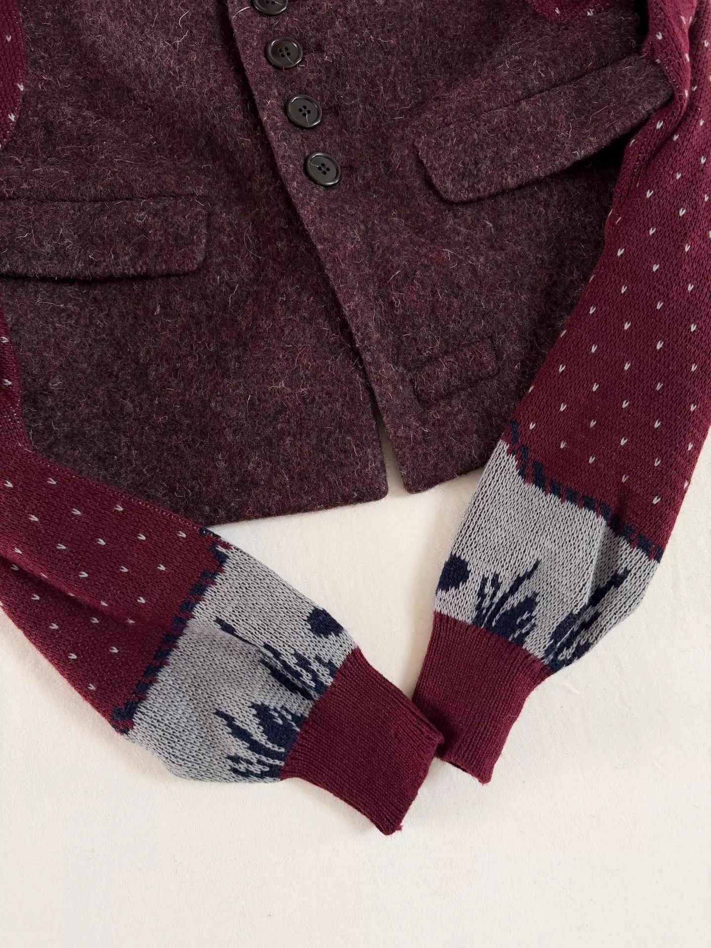 Undercover UC 1997 Leaf Rare Knit & Wool Felt Jkt New w/ Tags Size US M / EU 48-50 / 2 - 4 Thumbnail