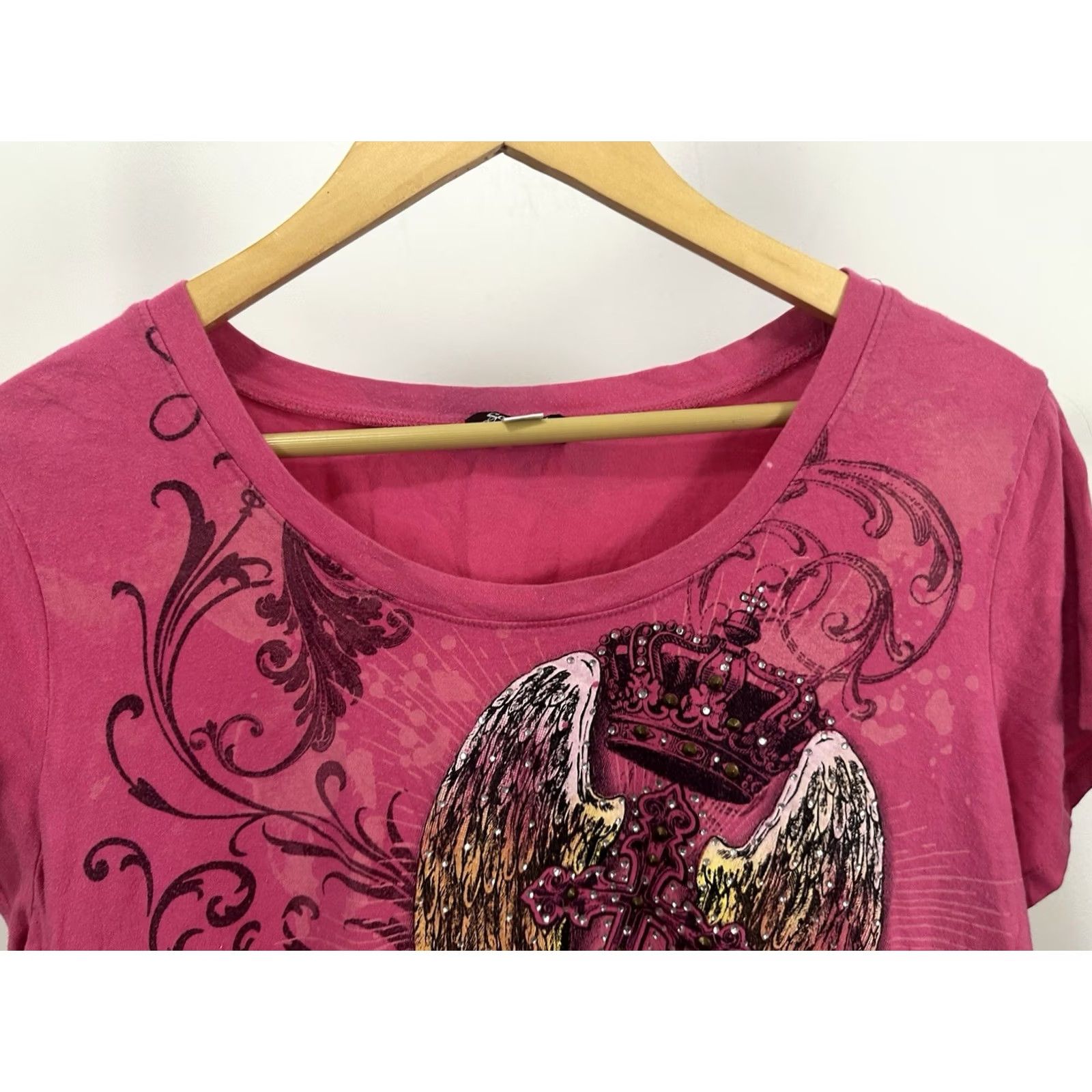 Southpole VTG Southpole Y2K Angel Wings Pink Women's Top T-Shirt 2X Size XXL / US 16-18 / IT 52-54 - 4 Thumbnail