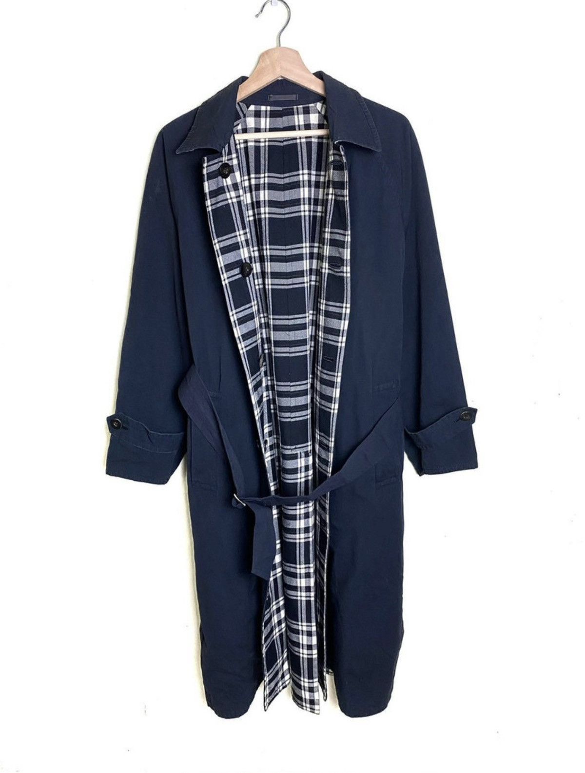 Comme des Garcons Vintage Comme Des Garcons Checkered Reversible Long Jacket Size US XL / EU 56 / 4 - 1 Thumbnail