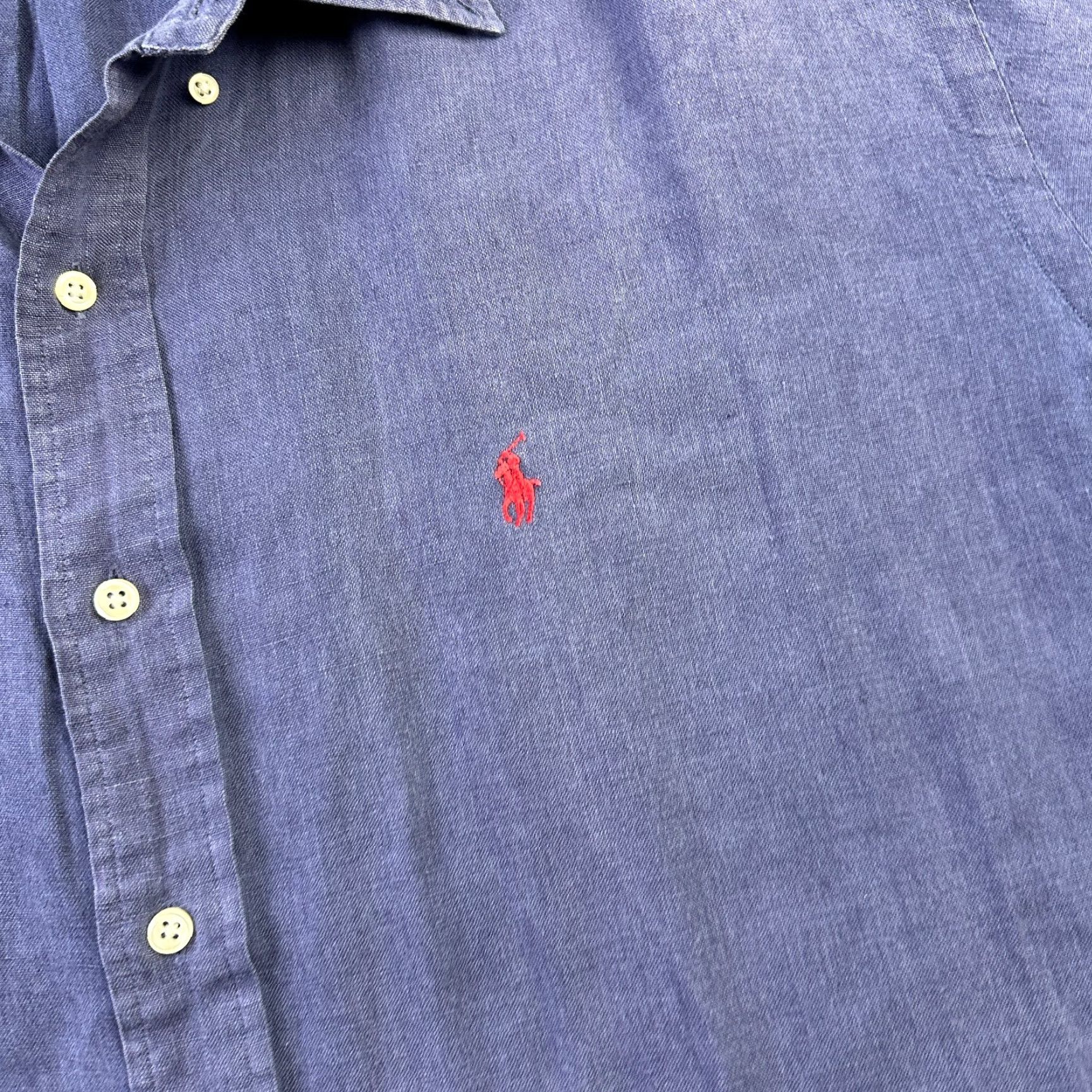 Polo Ralph Lauren Ralph Lauren Shirt Mens Extra Large Blue Blake Linen Button Up Pony Size US XL / EU 56 / 4 - 4 Thumbnail