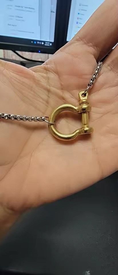 The Unbranded Brand Gold Silver Horseshoe Charm Necklace Unisex Size ONE SIZE - 5 Thumbnail