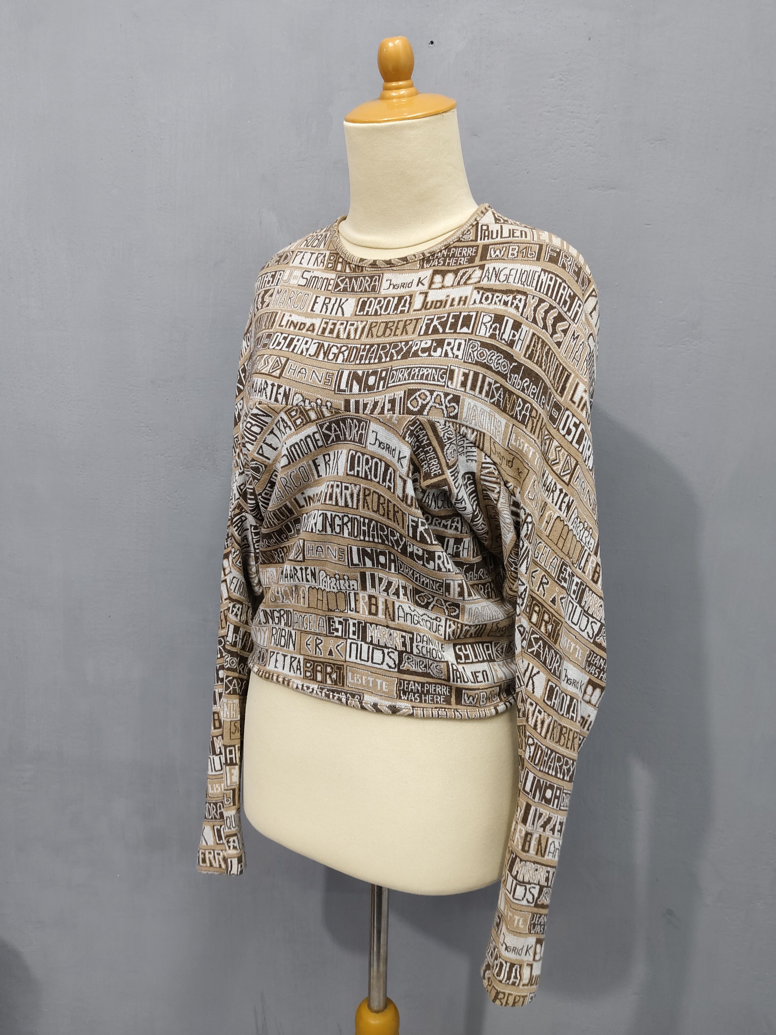 Bernhard Willhelm 2000s Bernhard Willhelm-Archived AOP Typography Batwing Knit Size S / US 4 / IT 40 - 3 Thumbnail