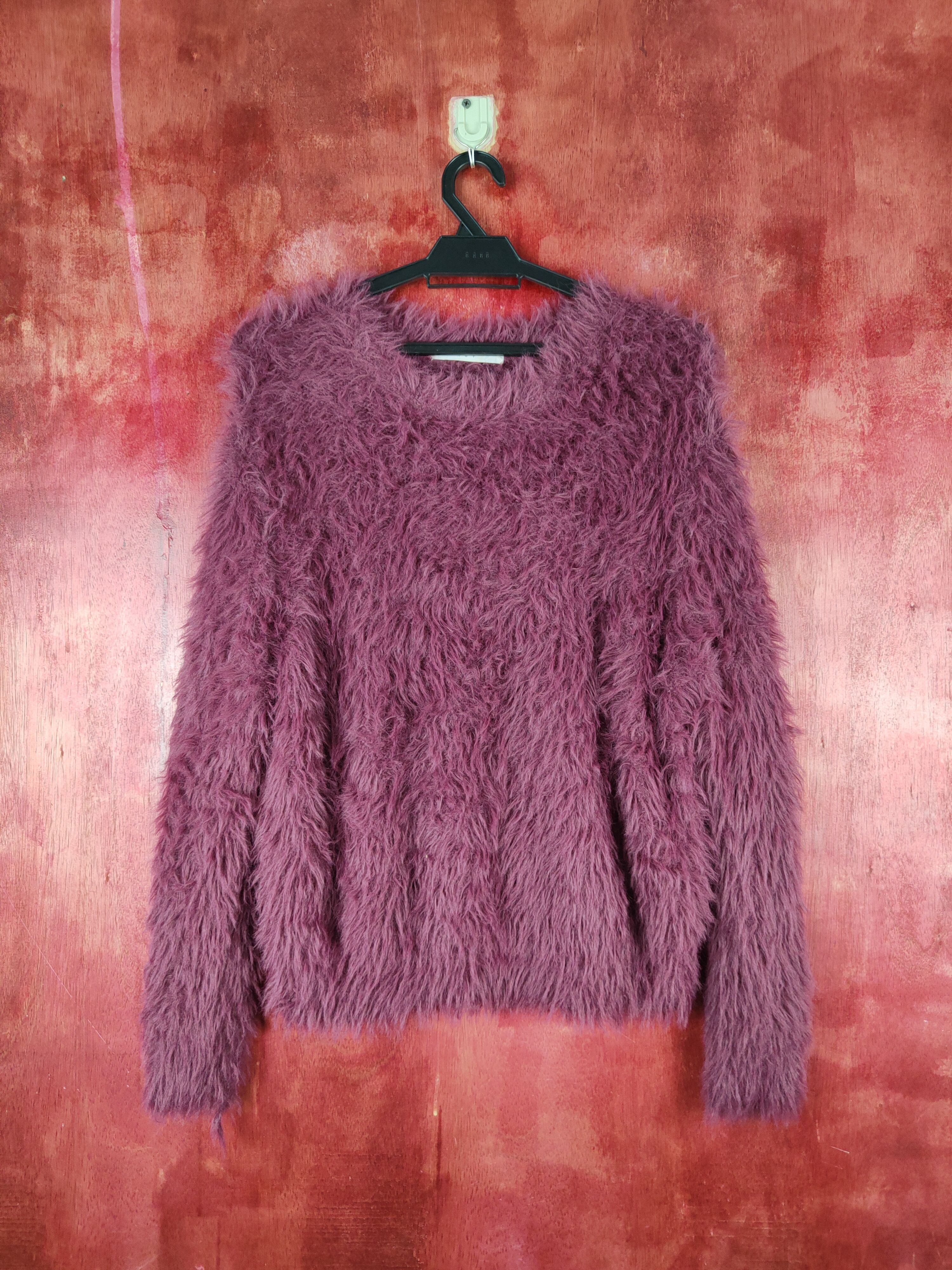 Japanese Brand × Vintage Artists Design 💥 KBF Dark Purple Fur Mohair Knitwear Size L / US 10 / IT 46 - 1 Thumbnail