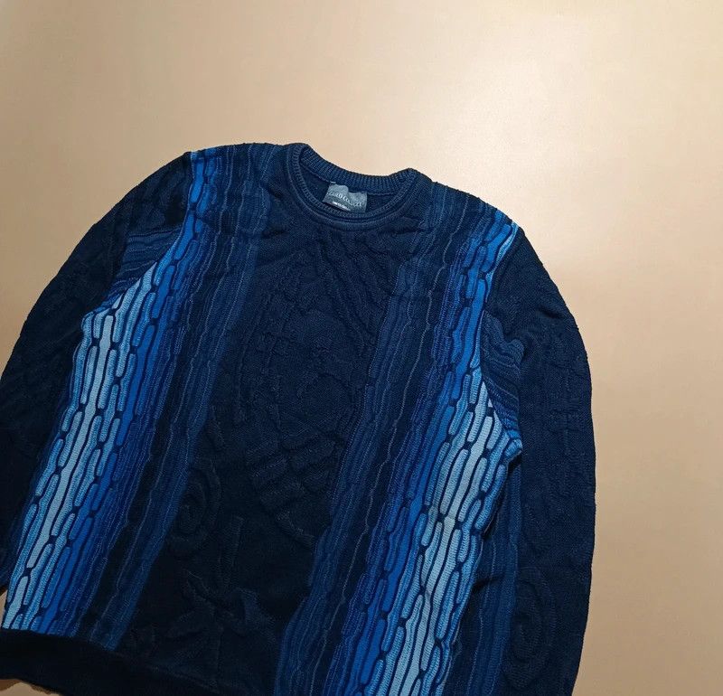 Carlo Colucci Carlo Colucci Limited Ed Black Blue 3D Sweater Crewneck M 48 Size US M / EU 48-50 / 2 - 2 Thumbnail