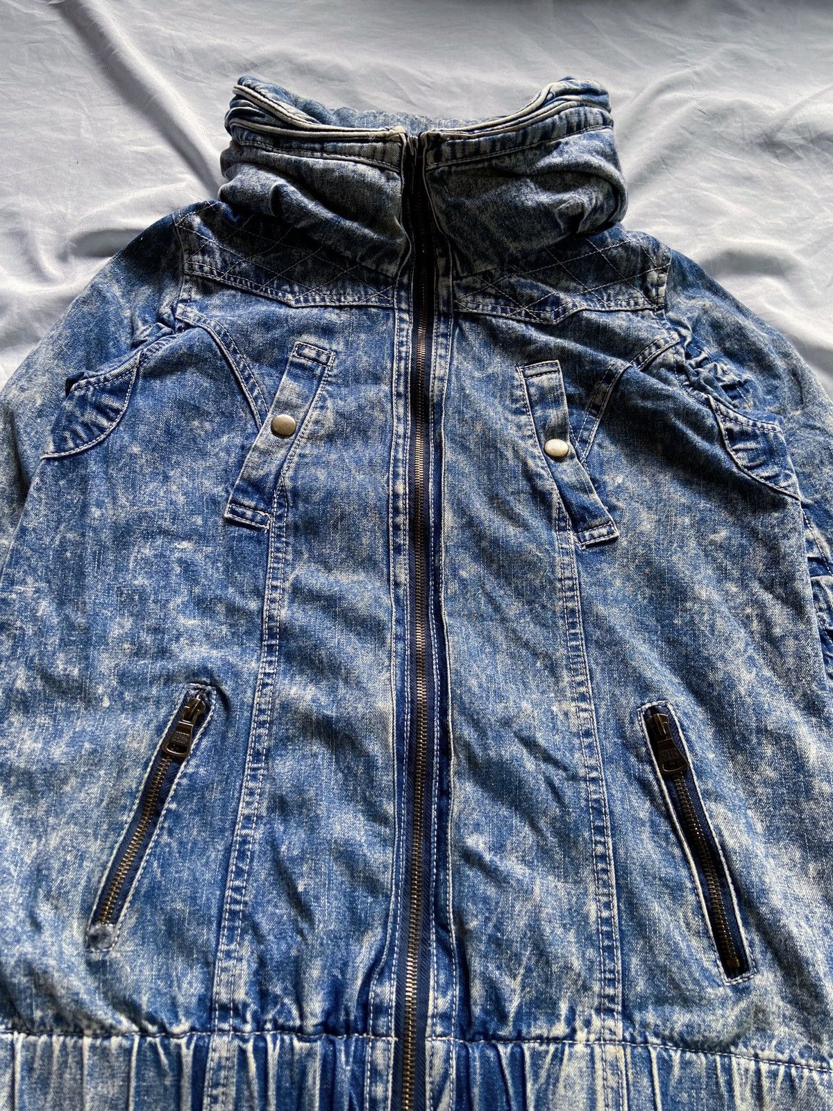 Japanese Brand CHIP CLIP STREET BLUE DENIM WASHED STYLE BONO ZIP JACKET Size US M / EU 48-50 / 2 - 2 Thumbnail