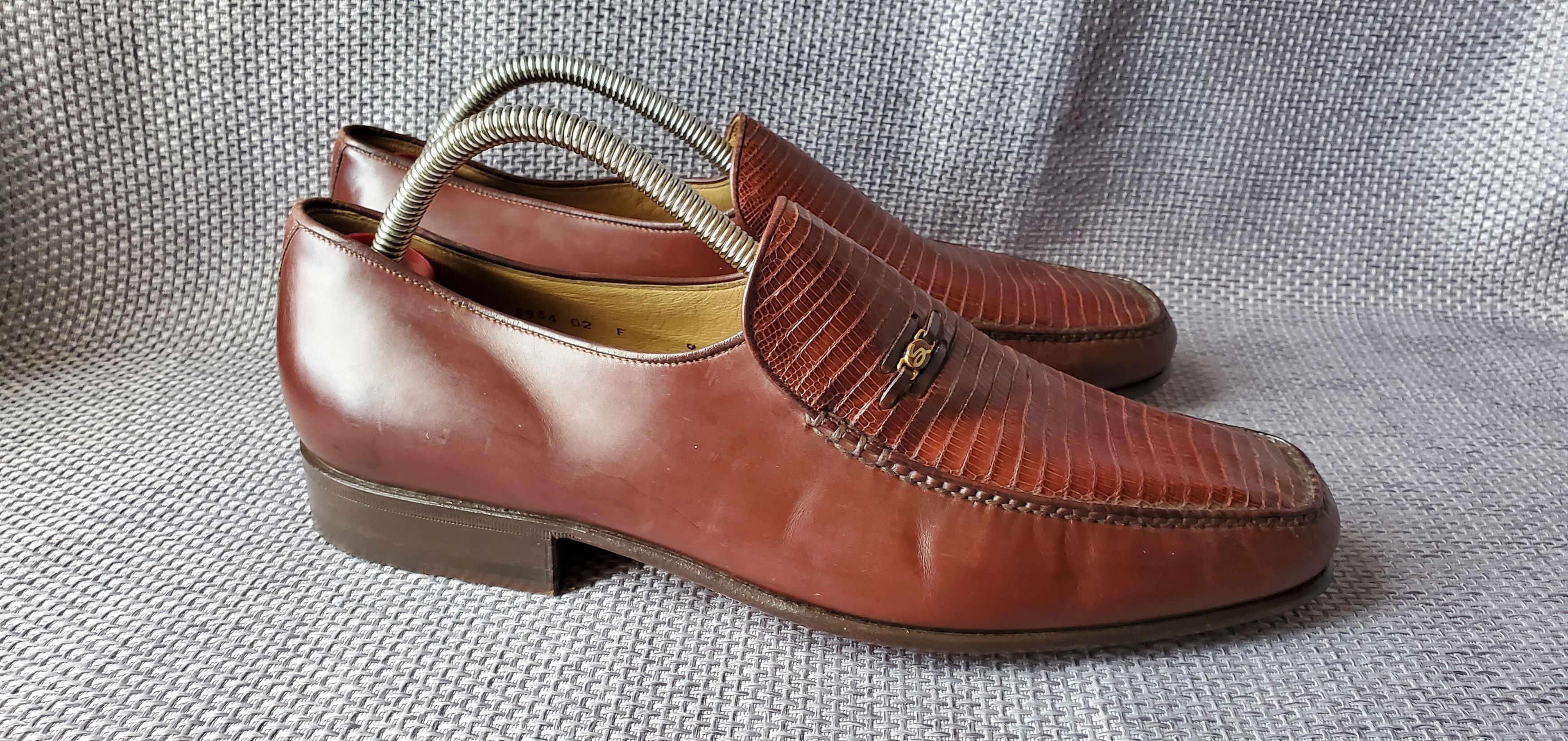 Santoni Lizard Leather Slip On Loafer Shoes Size US 9 / EU 42 - 3 Thumbnail